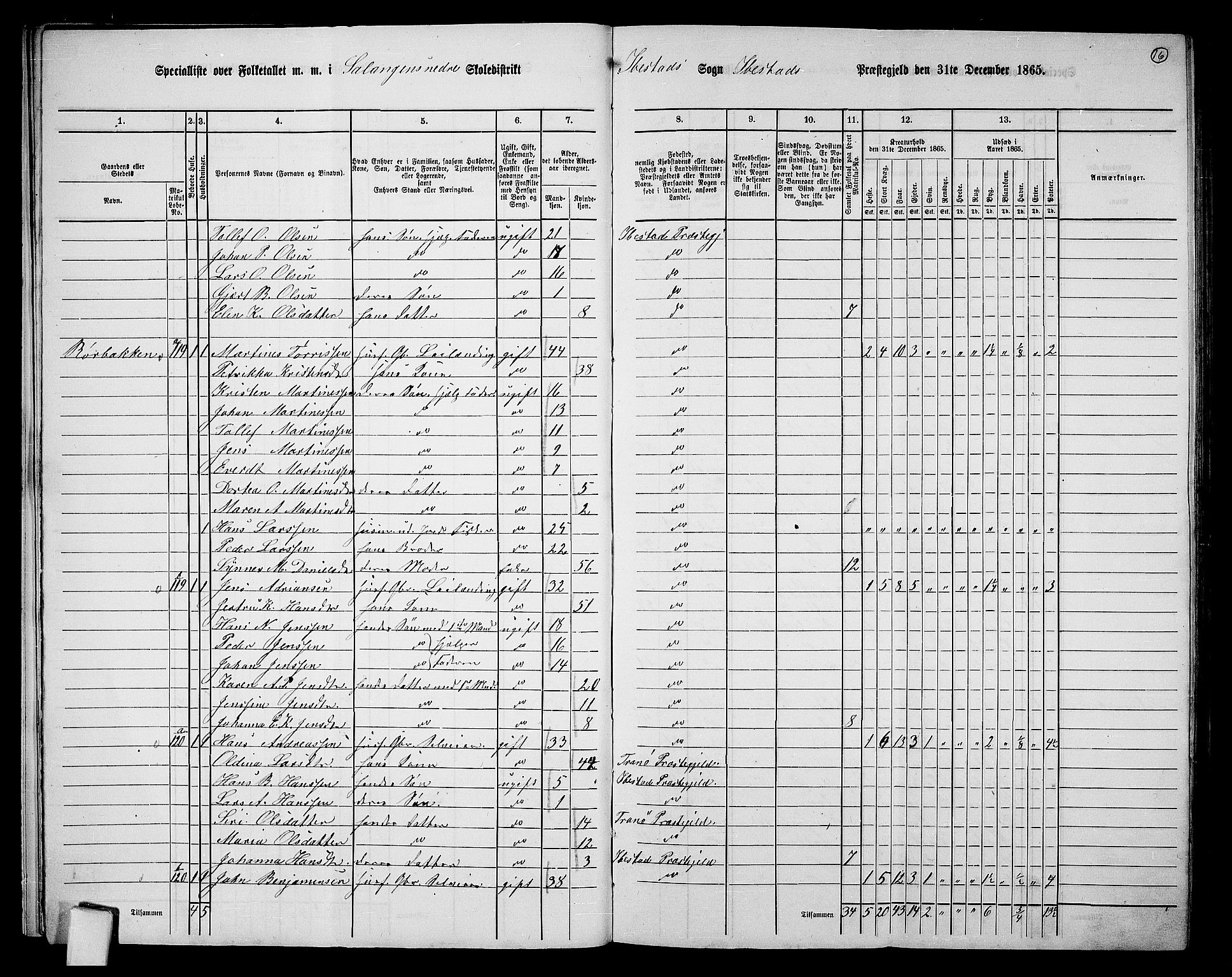 RA, 1865 census for Ibestad, 1865, p. 16