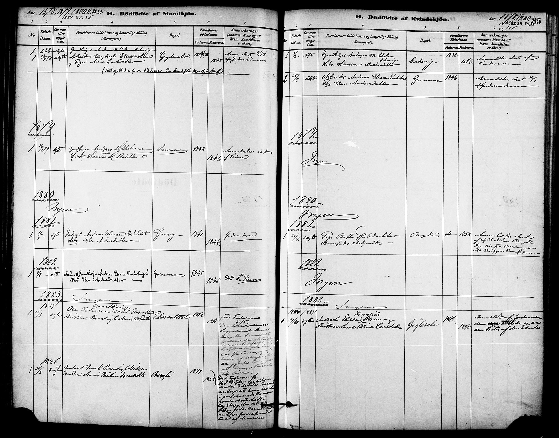 Ministerialprotokoller, klokkerbøker og fødselsregistre - Nordland, AV/SAT-A-1459/823/L0325: Parish register (official) no. 823A02, 1878-1898, p. 85