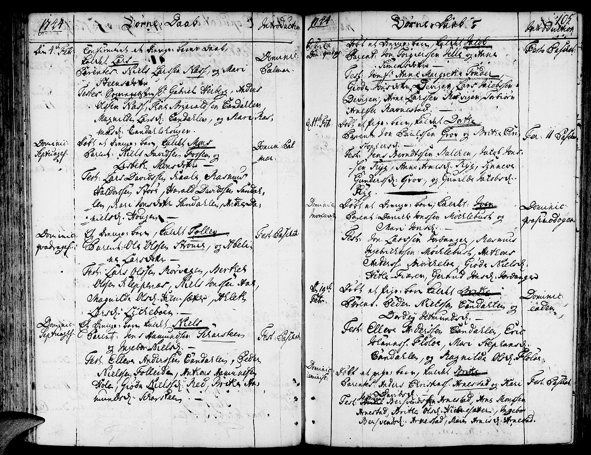 Gloppen sokneprestembete, AV/SAB-A-80101/H/Haa/Haaa/L0003: Parish register (official) no. A 3, 1739-1757, p. 105