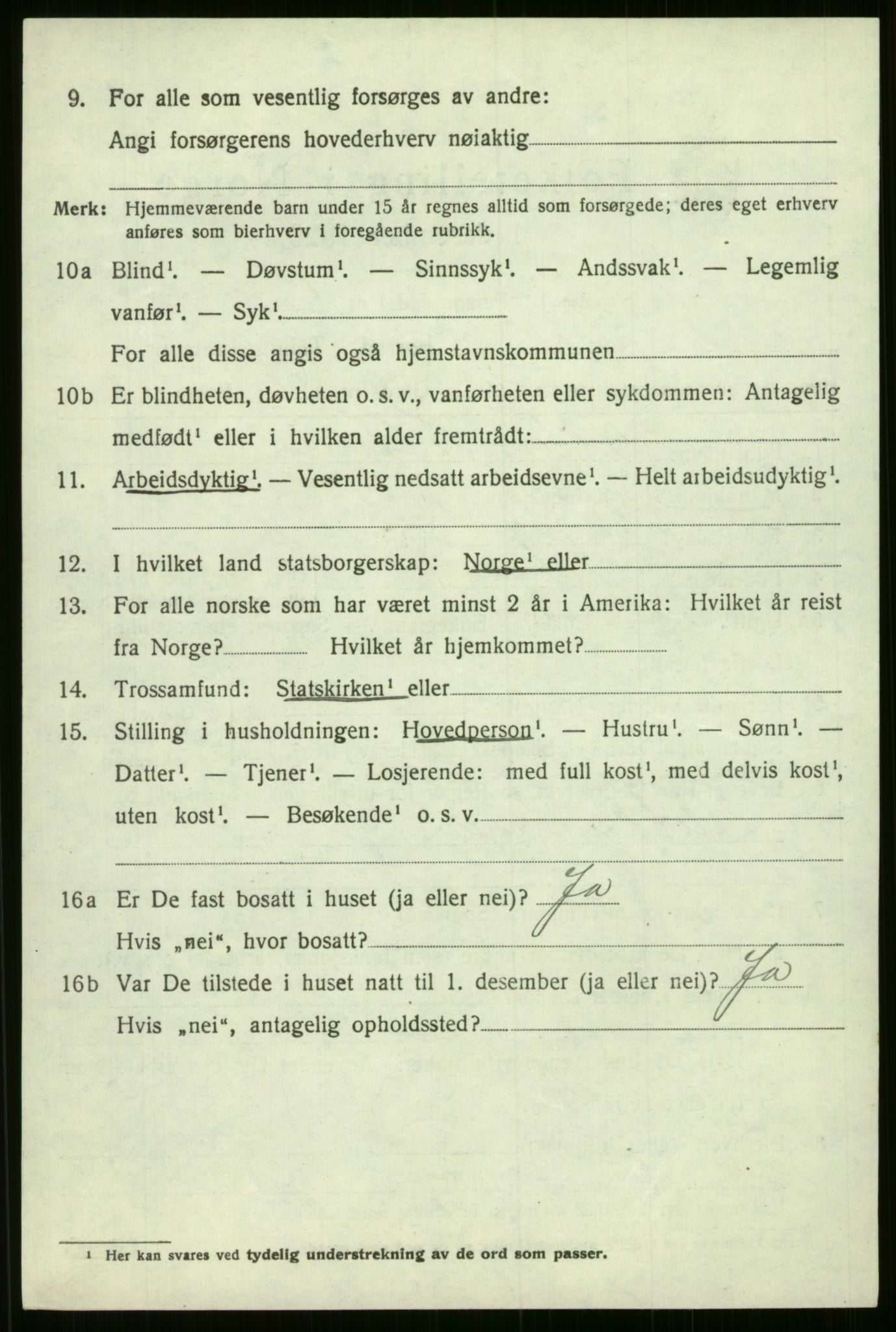 SAB, 1920 census for Voss, 1920, p. 7876