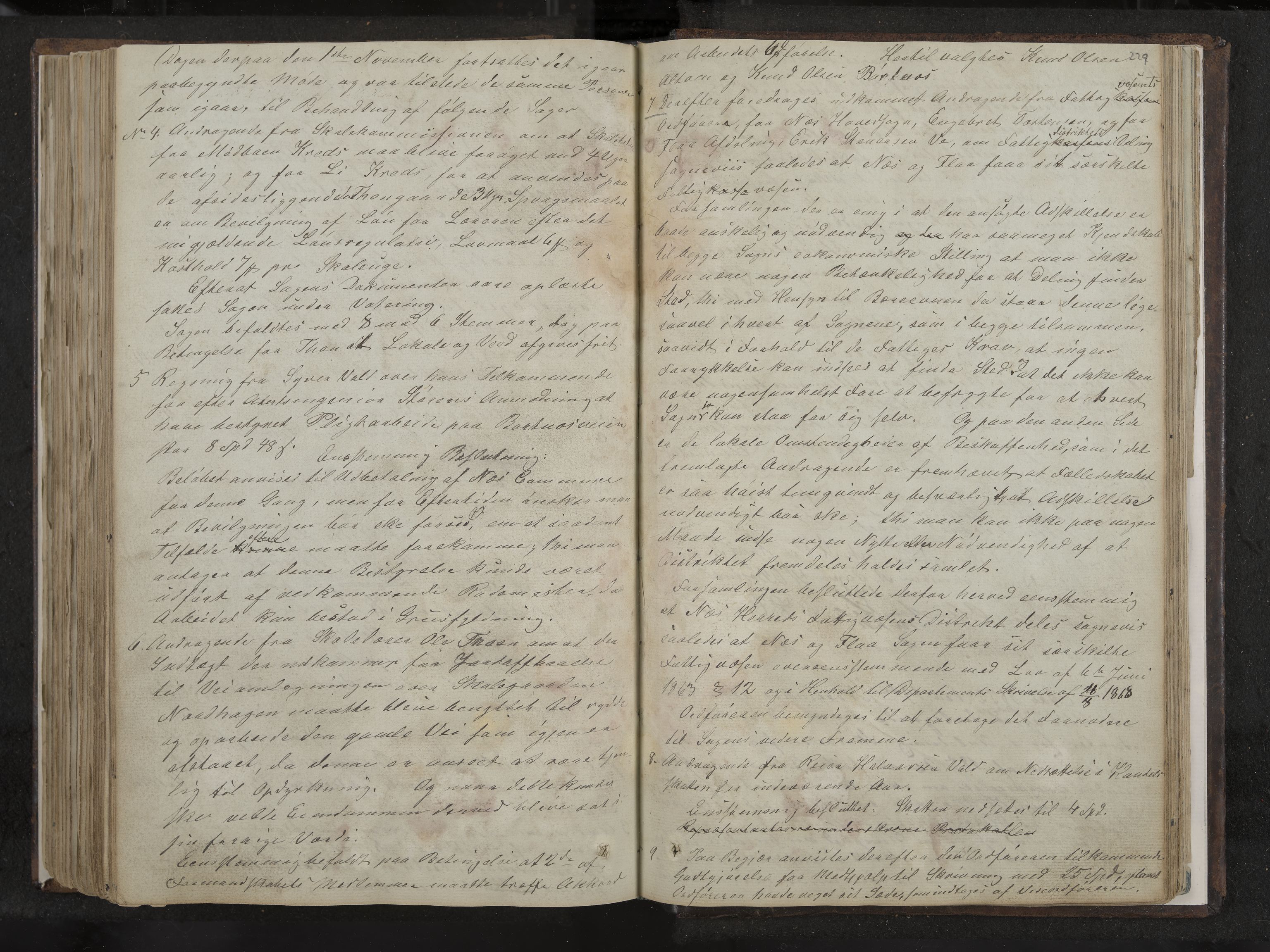 Nes formannskap og sentraladministrasjon, IKAK/0616021-1/A/Aa/L0001: Møtebok med register, 1838-1875, p. 229