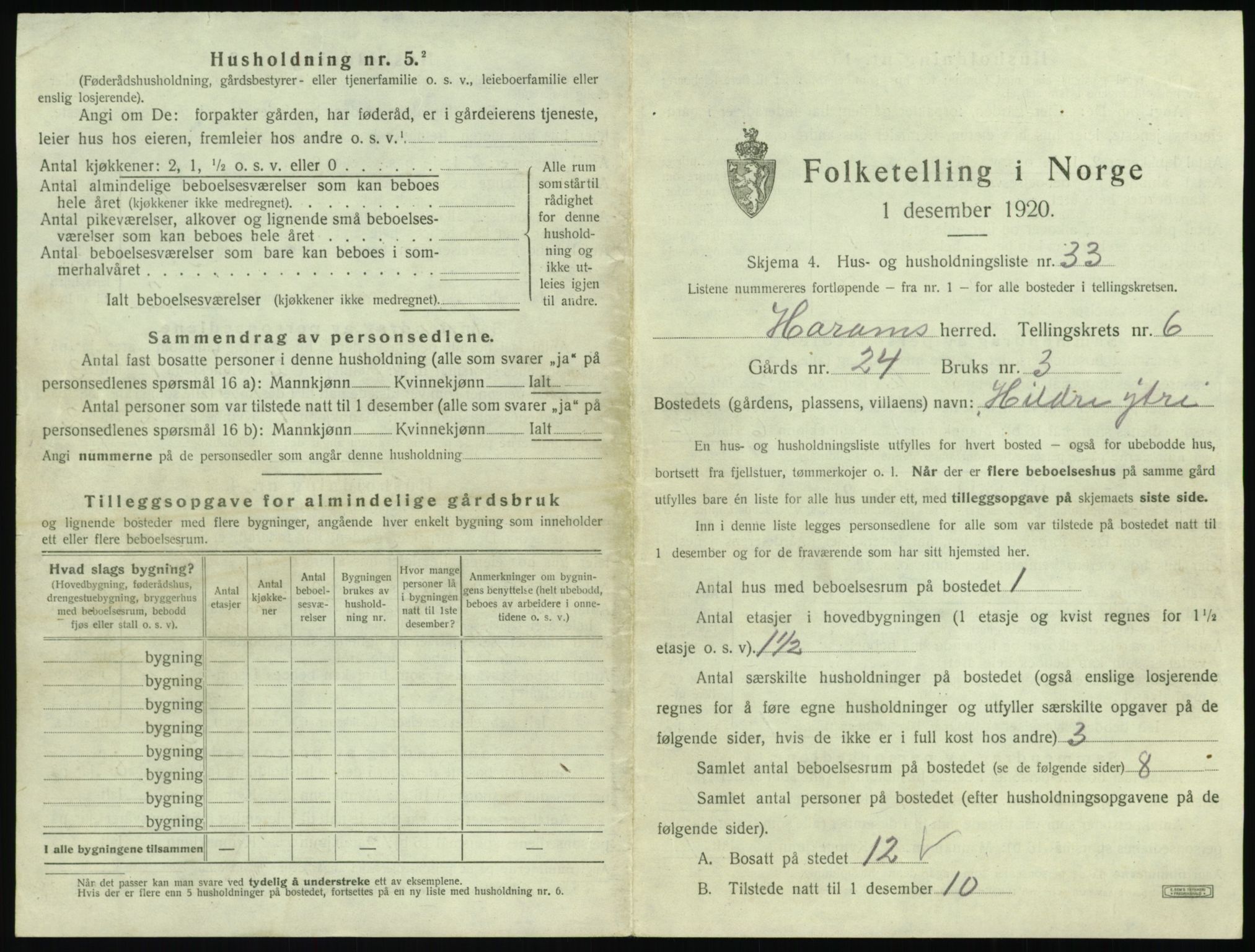 SAT, 1920 census for Haram, 1920, p. 417