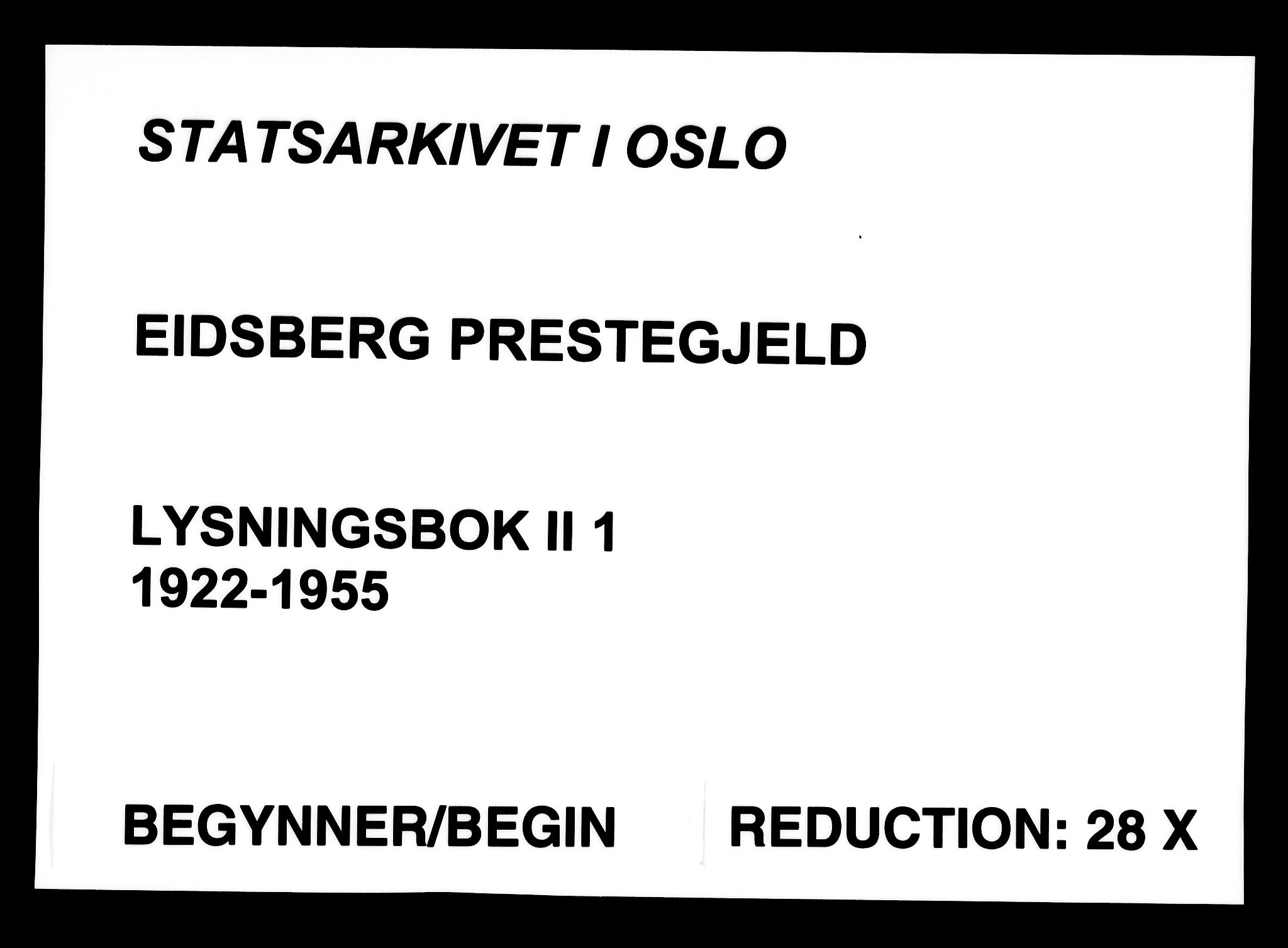 Eidsberg prestekontor Kirkebøker, AV/SAO-A-10905/H/Hb/L0001: Banns register no. II 1, 1922-1955