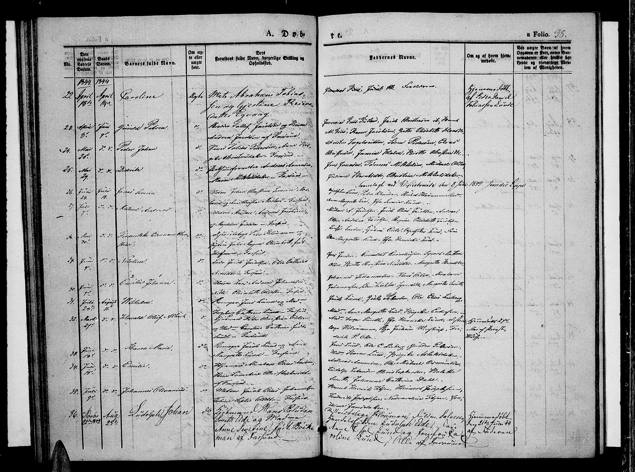 Farsund sokneprestkontor, AV/SAK-1111-0009/F/Fa/L0003: Parish register (official) no. A 3, 1836-1846, p. 38