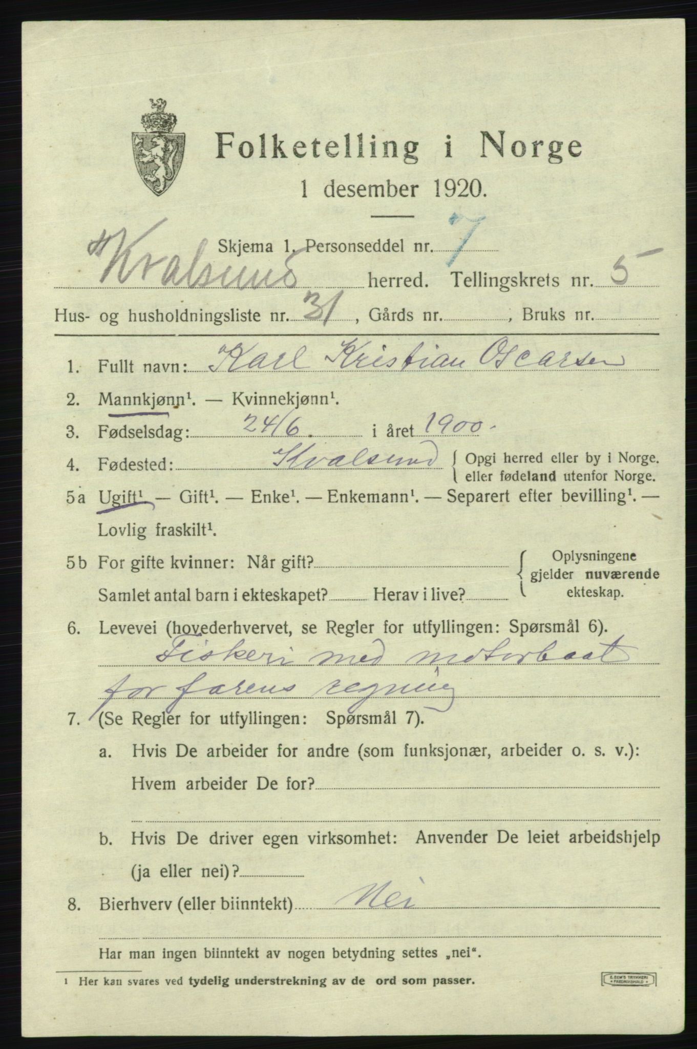 SATØ, 1920 census for , 1920, p. 1980