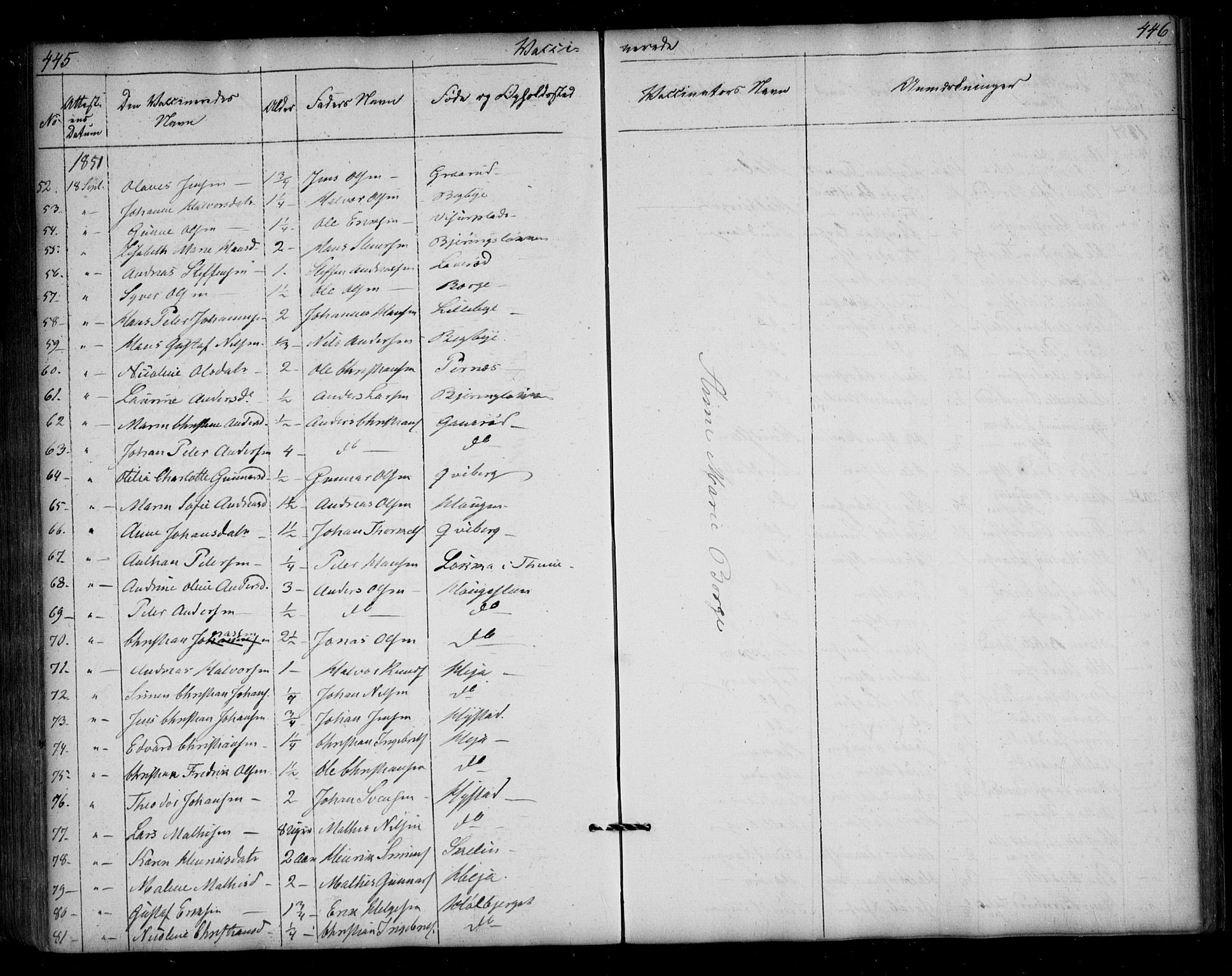 Borge prestekontor Kirkebøker, SAO/A-10903/F/Fa/L0005: Parish register (official) no. I 5, 1848-1860, p. 445-446