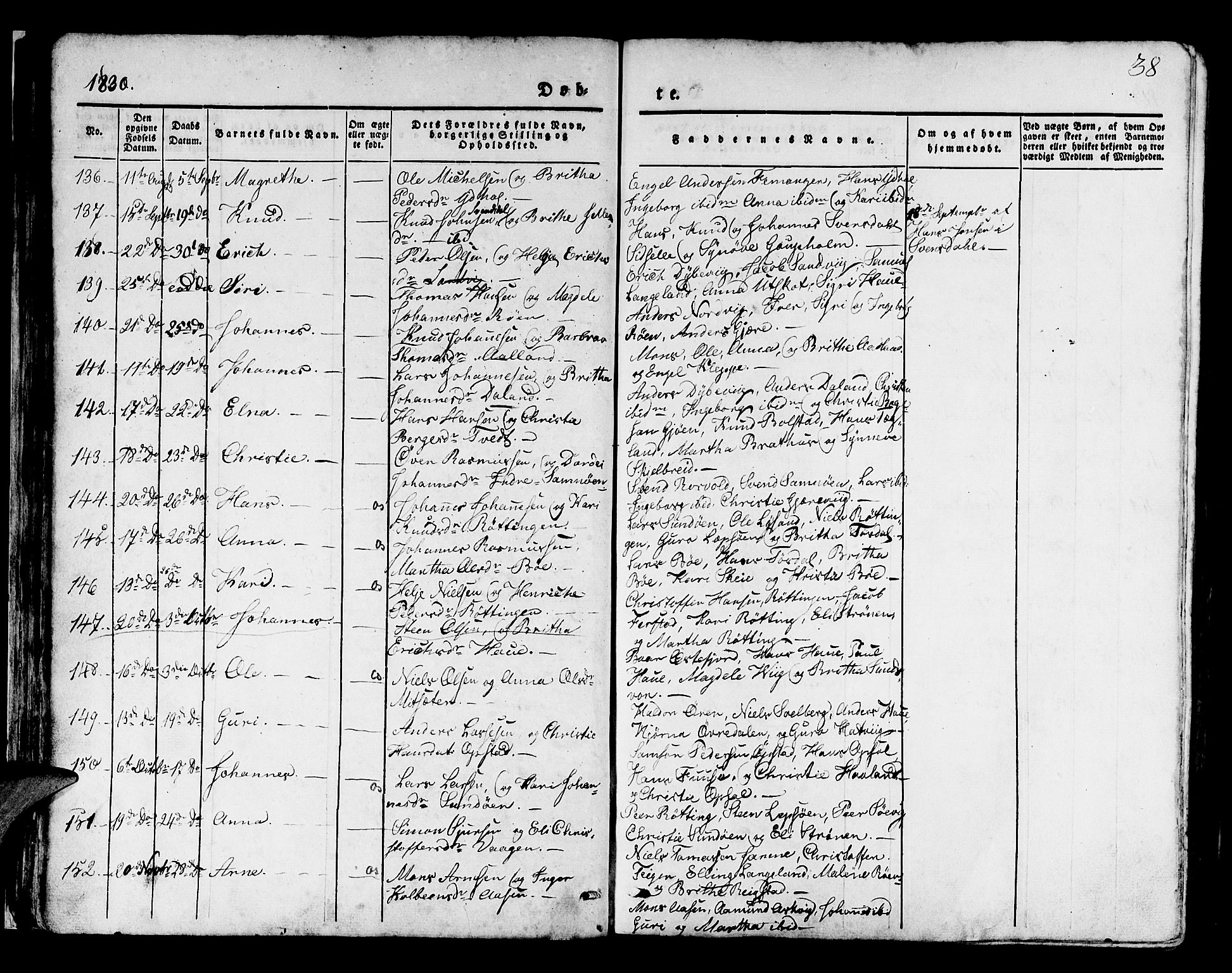 Os sokneprestembete, AV/SAB-A-99929: Parish register (official) no. A 14, 1826-1839, p. 38