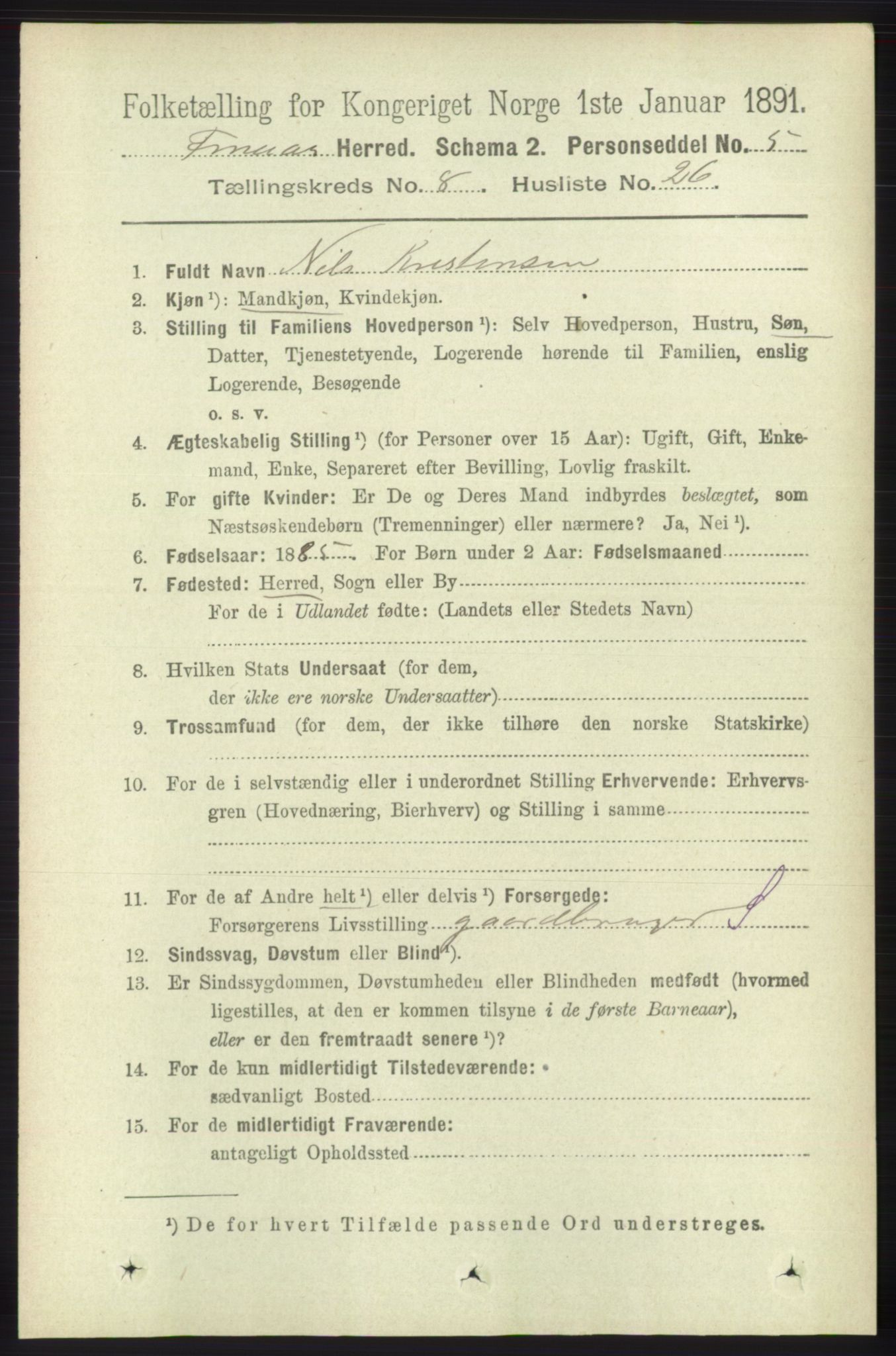 RA, 1891 census for 1218 Finnås, 1891, p. 3550