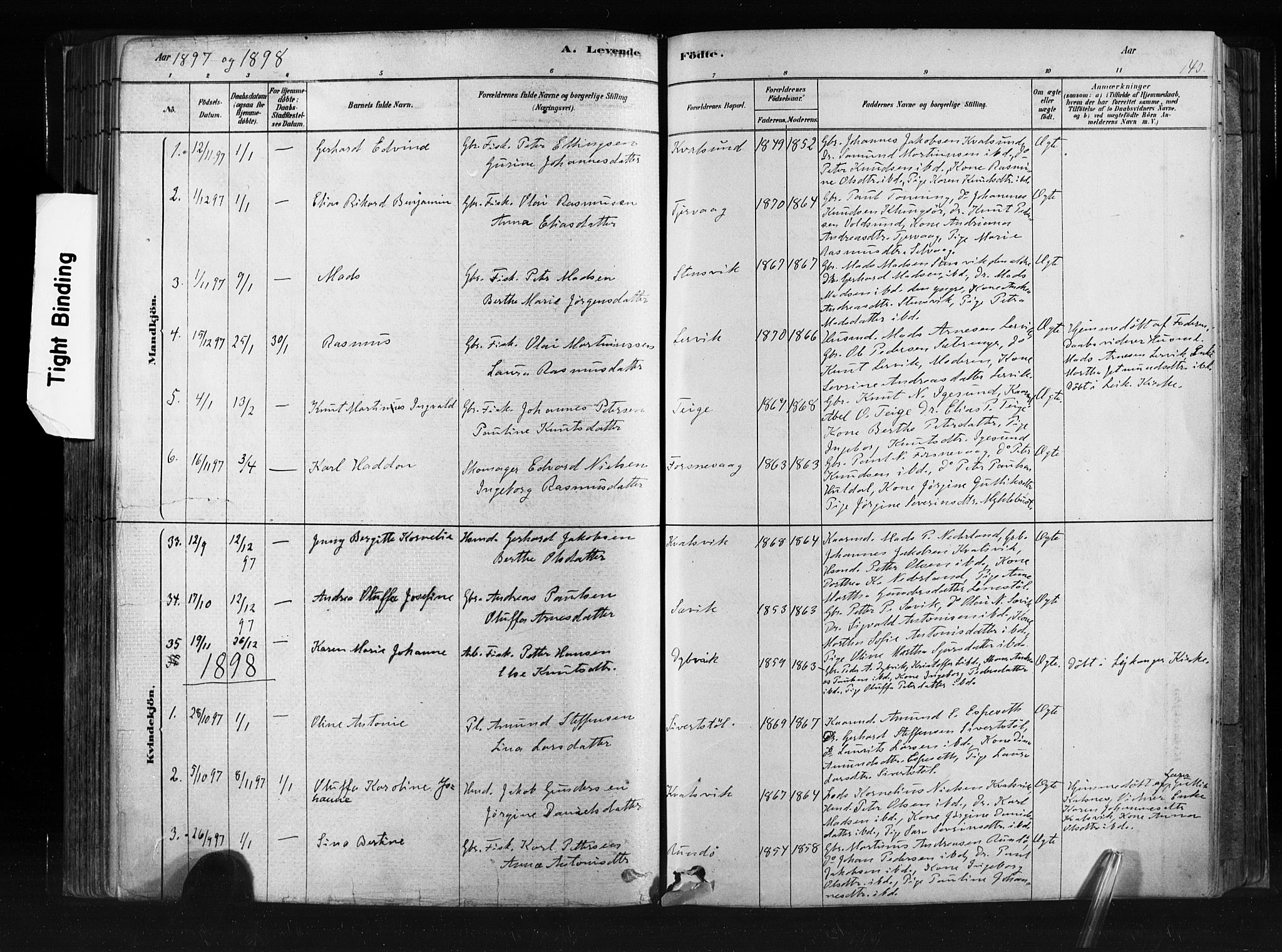 Ministerialprotokoller, klokkerbøker og fødselsregistre - Møre og Romsdal, SAT/A-1454/507/L0073: Parish register (official) no. 507A08, 1878-1904, p. 140