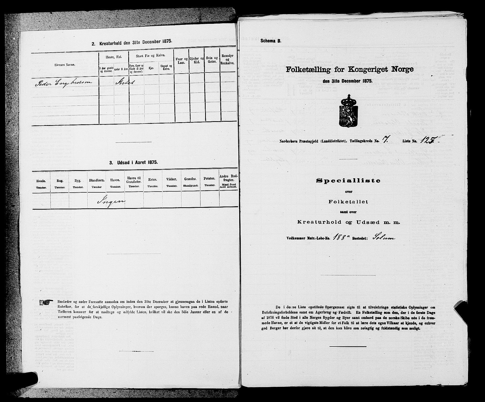 SAKO, 1875 census for 0613L Norderhov/Norderhov, Haug og Lunder, 1875, p. 1230