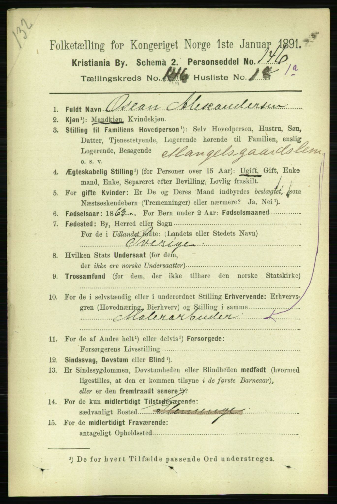 RA, 1891 census for 0301 Kristiania, 1891, p. 80296