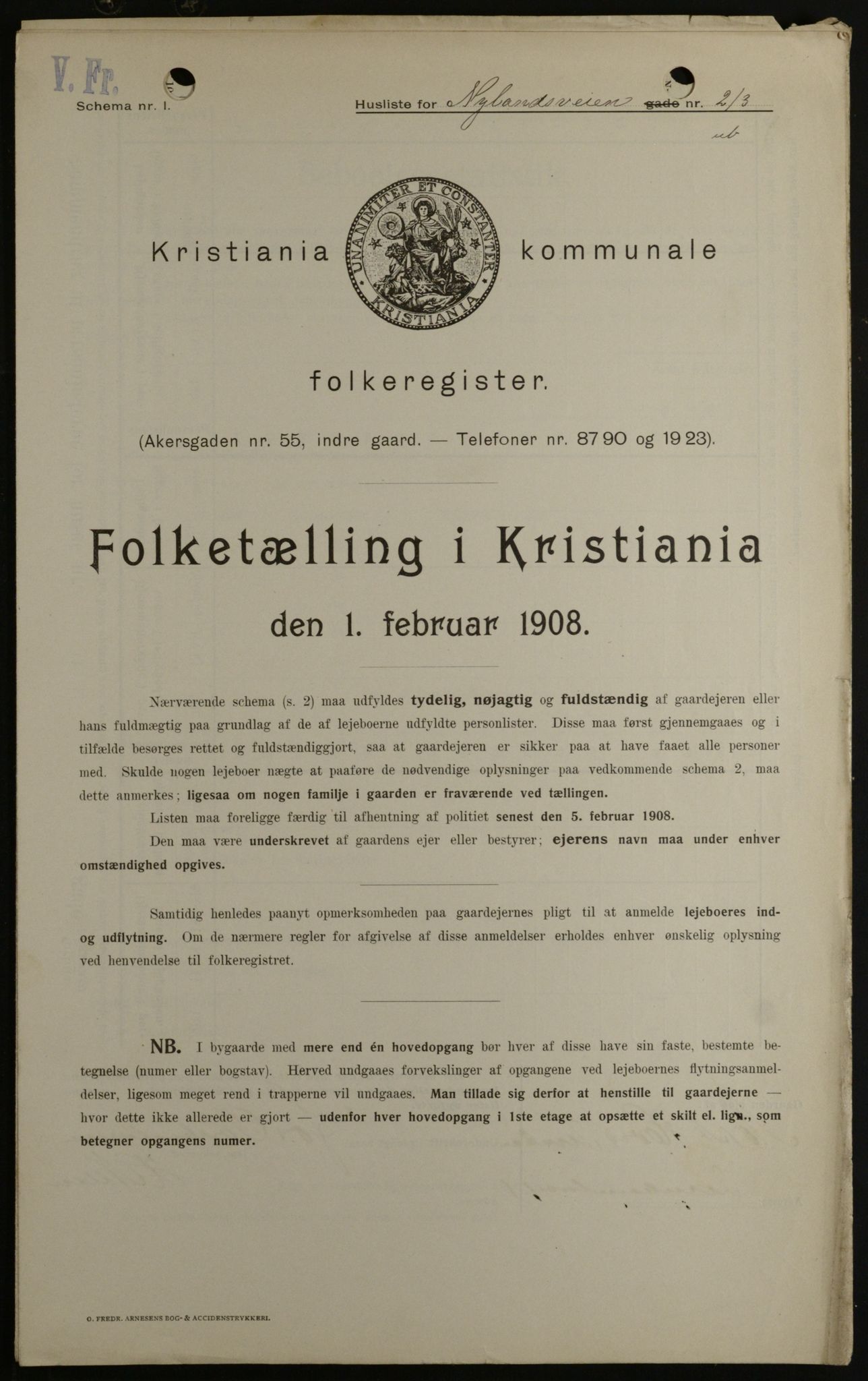 OBA, Municipal Census 1908 for Kristiania, 1908, p. 66525
