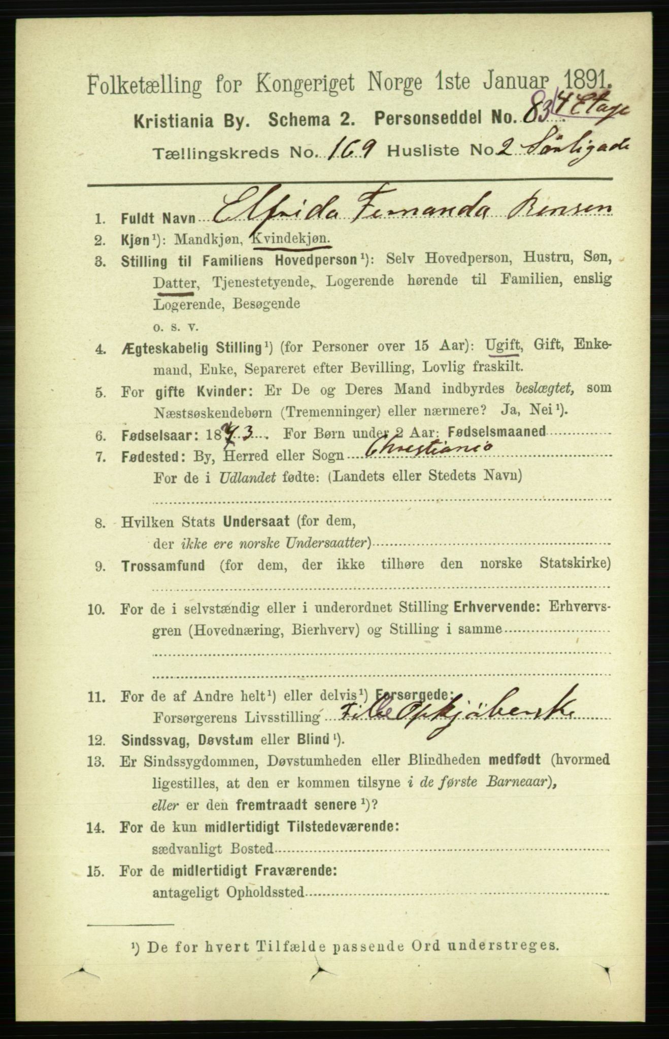 RA, 1891 census for 0301 Kristiania, 1891, p. 98984
