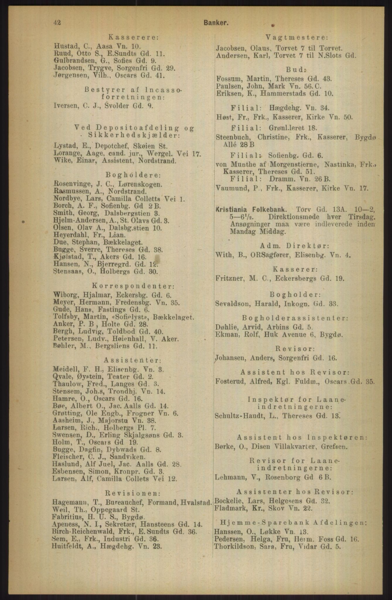 Kristiania/Oslo adressebok, PUBL/-, 1911, p. 42