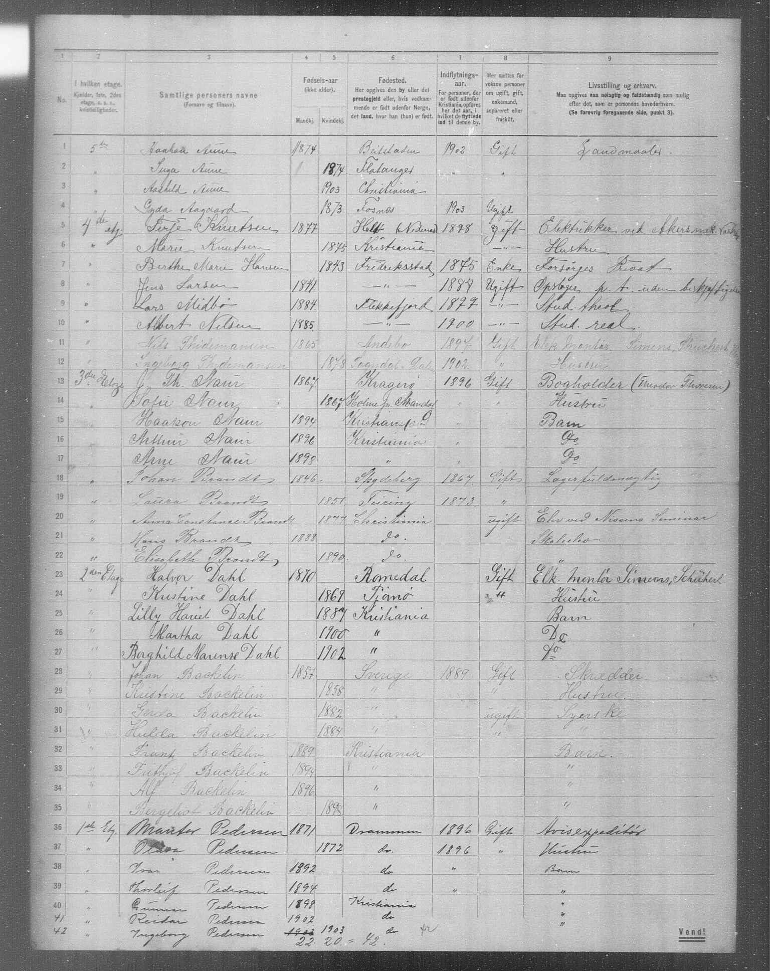 OBA, Municipal Census 1904 for Kristiania, 1904, p. 7606