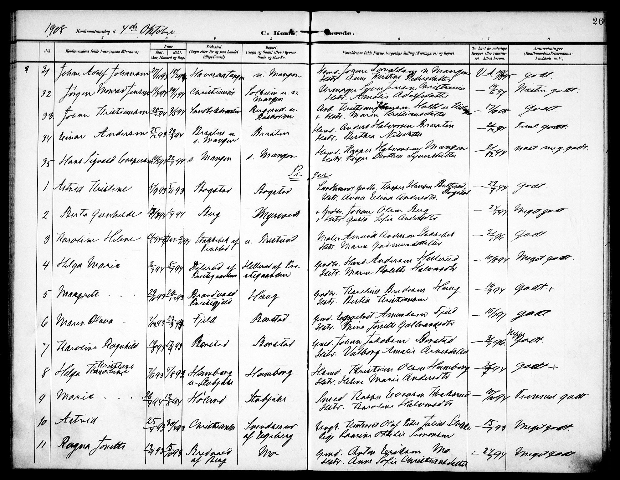 Aurskog prestekontor Kirkebøker, SAO/A-10304a/F/Fa/L0012: Parish register (official) no. I 12, 1902-1915, p. 26