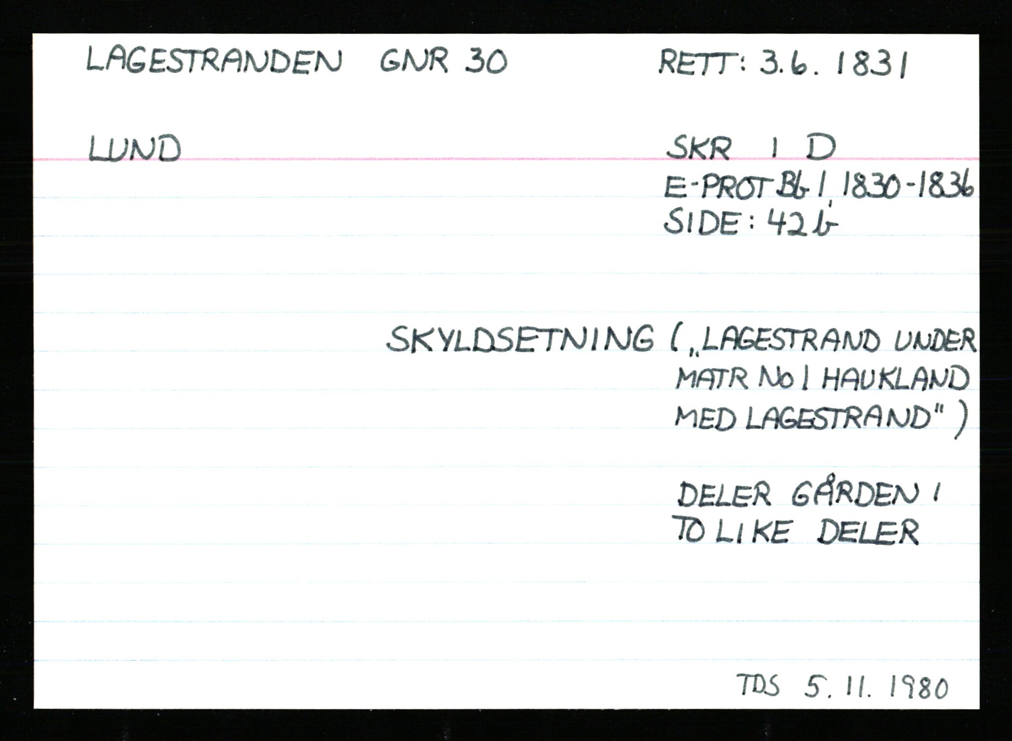 Statsarkivet i Stavanger, AV/SAST-A-101971/03/Y/Ym/L0033: Åstedskort sortert etter gårdsnavn: Kvelland - Lagestranden, 1600-1950, p. 656