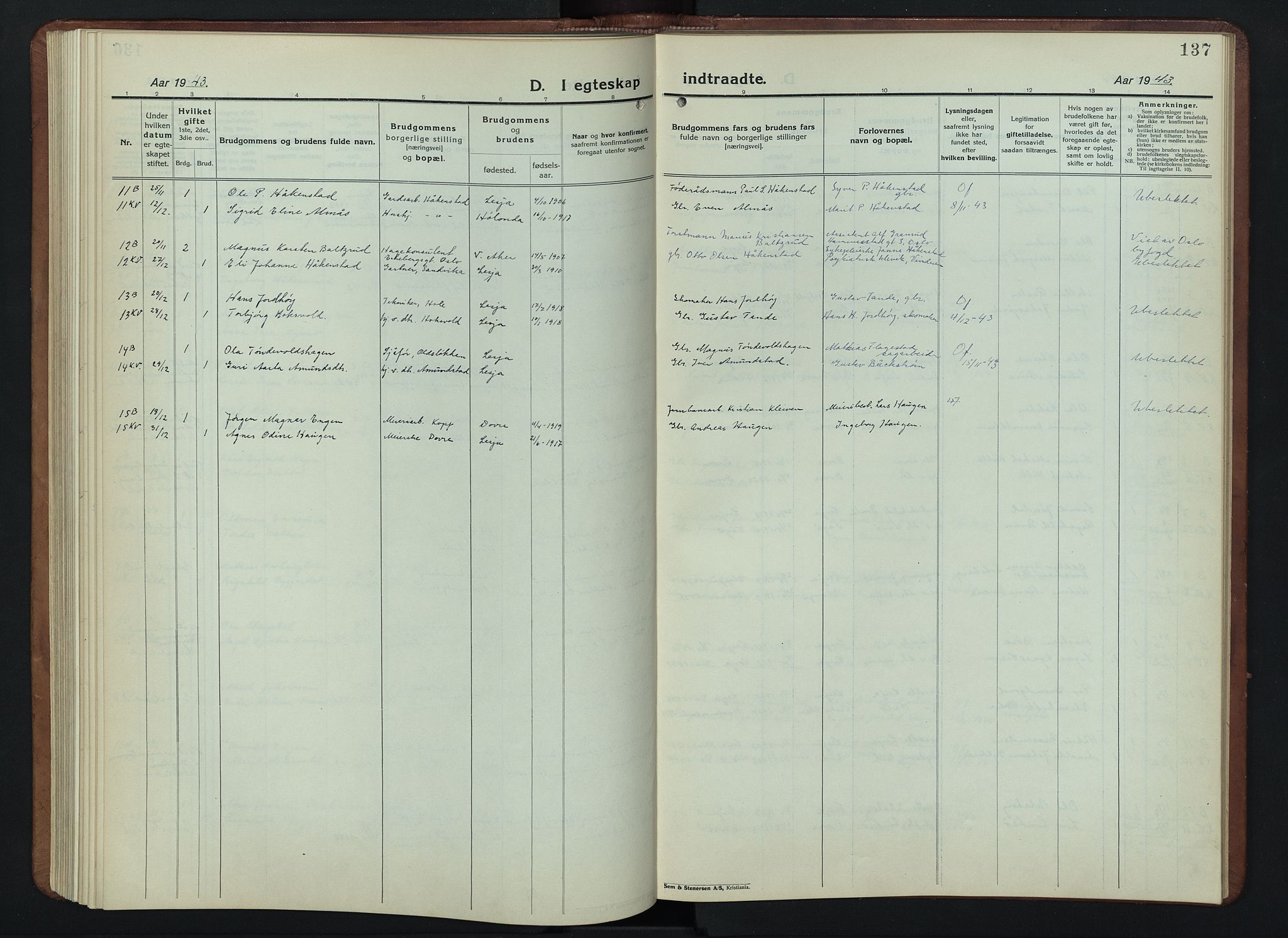 Lesja prestekontor, SAH/PREST-068/H/Ha/Hab/L0009: Parish register (copy) no. 9, 1924-1947, p. 137