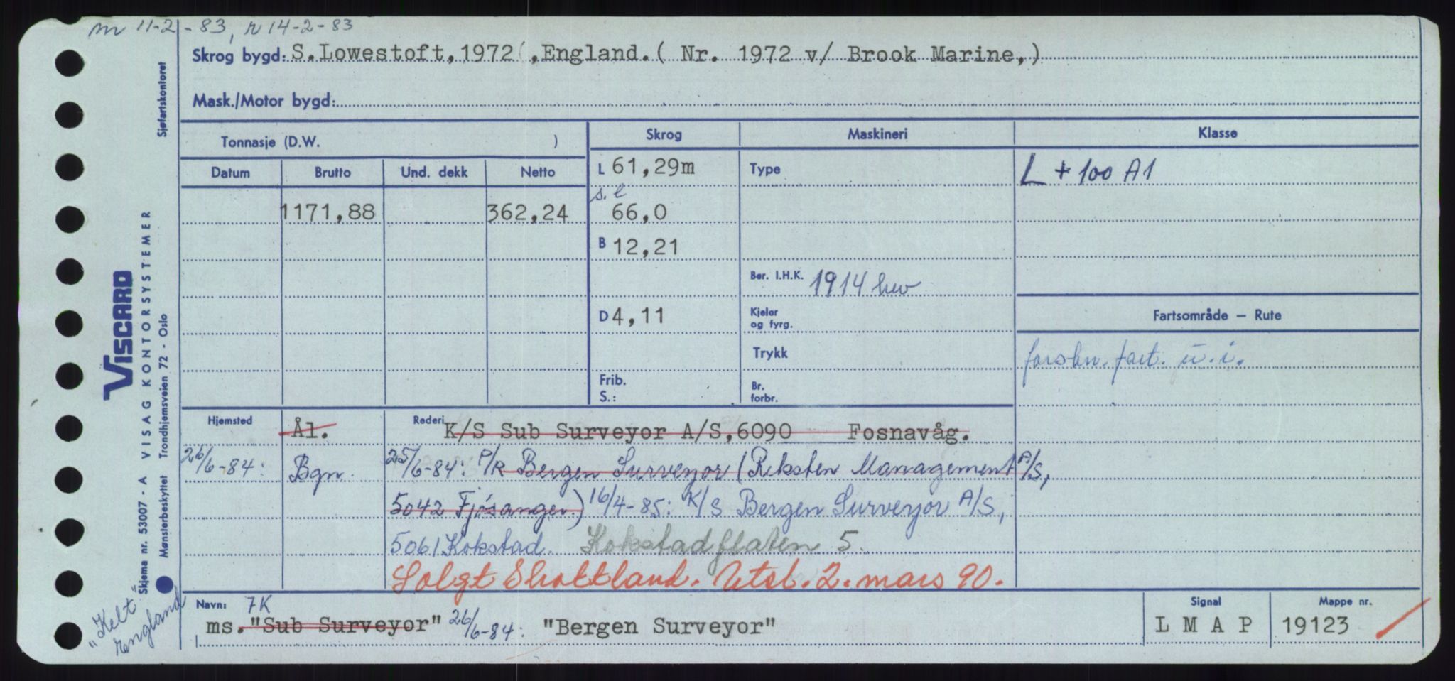 Sjøfartsdirektoratet med forløpere, Skipsmålingen, RA/S-1627/H/Hd/L0003: Fartøy, B-Bev, p. 777