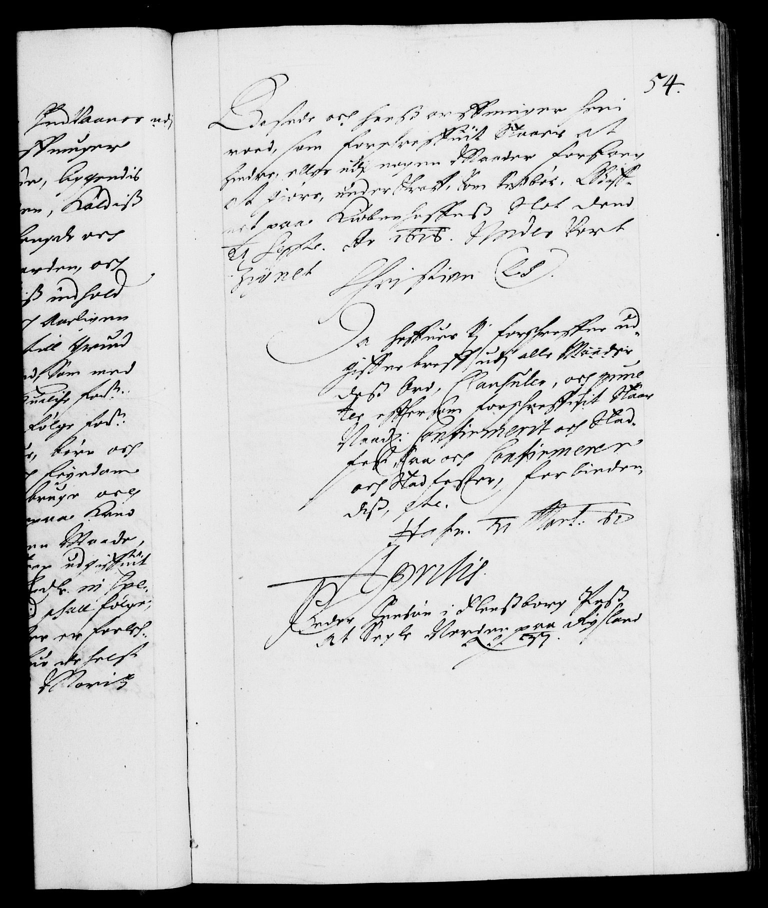 Danske Kanselli 1572-1799, AV/RA-EA-3023/F/Fc/Fca/Fcaa/L0010: Norske registre (mikrofilm), 1660-1670, p. 54a