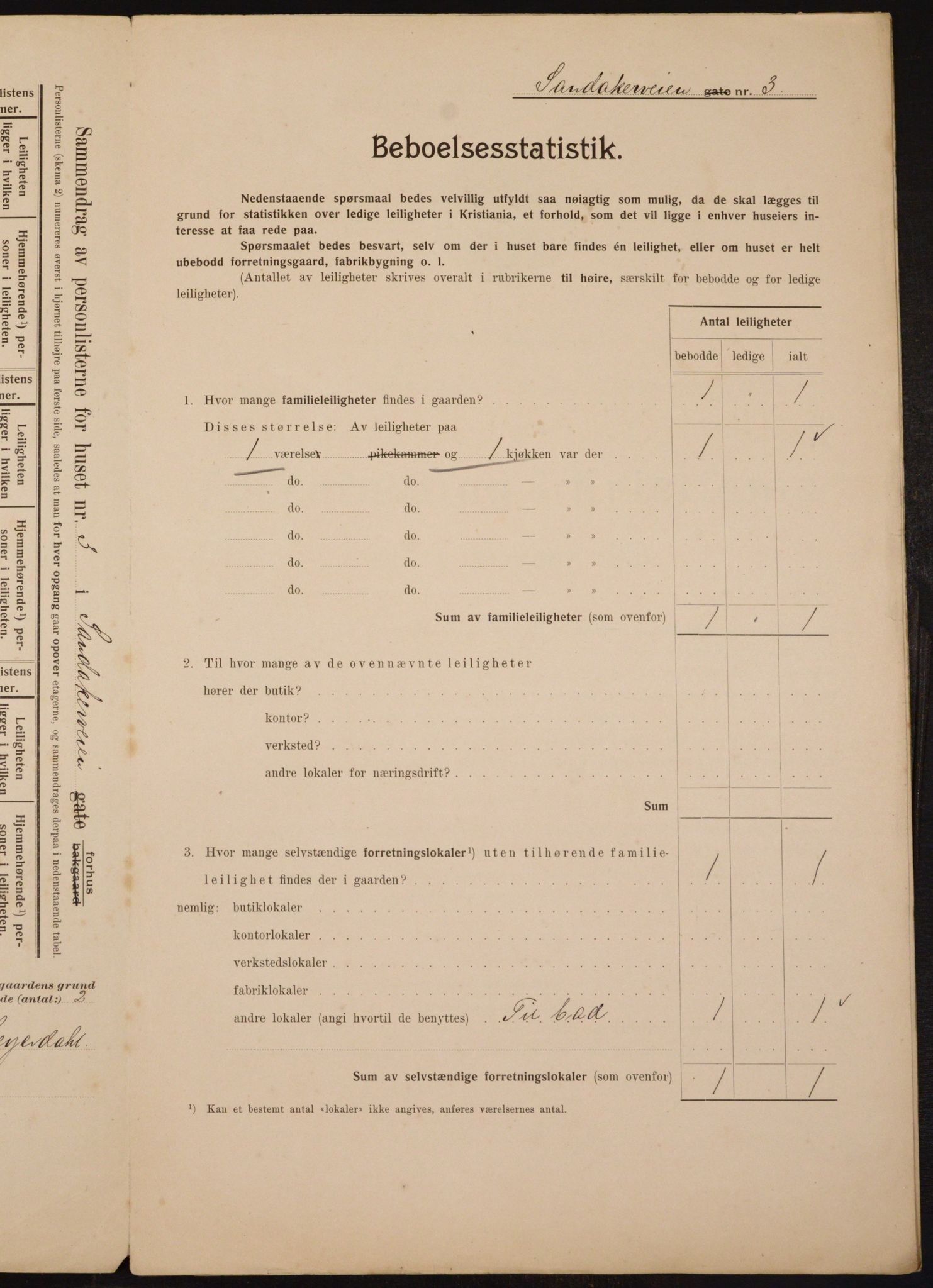 OBA, Municipal Census 1910 for Kristiania, 1910, p. 82942