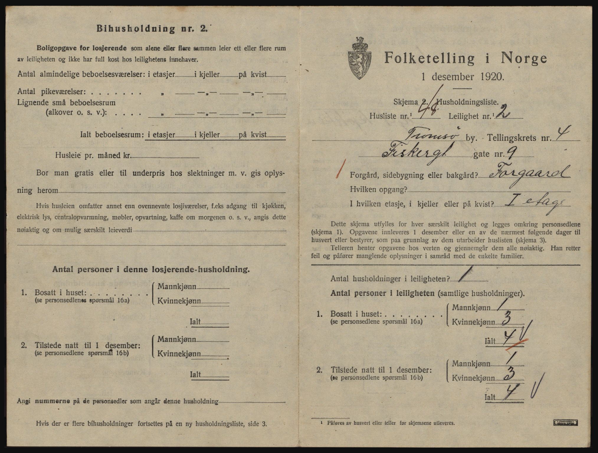 SATØ, 1920 census for Tromsø, 1920, p. 3601