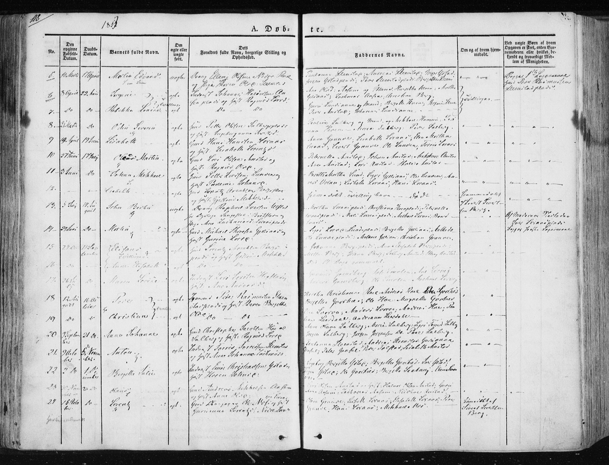 Ministerialprotokoller, klokkerbøker og fødselsregistre - Nord-Trøndelag, SAT/A-1458/730/L0280: Parish register (official) no. 730A07 /2, 1840-1854, p. 118