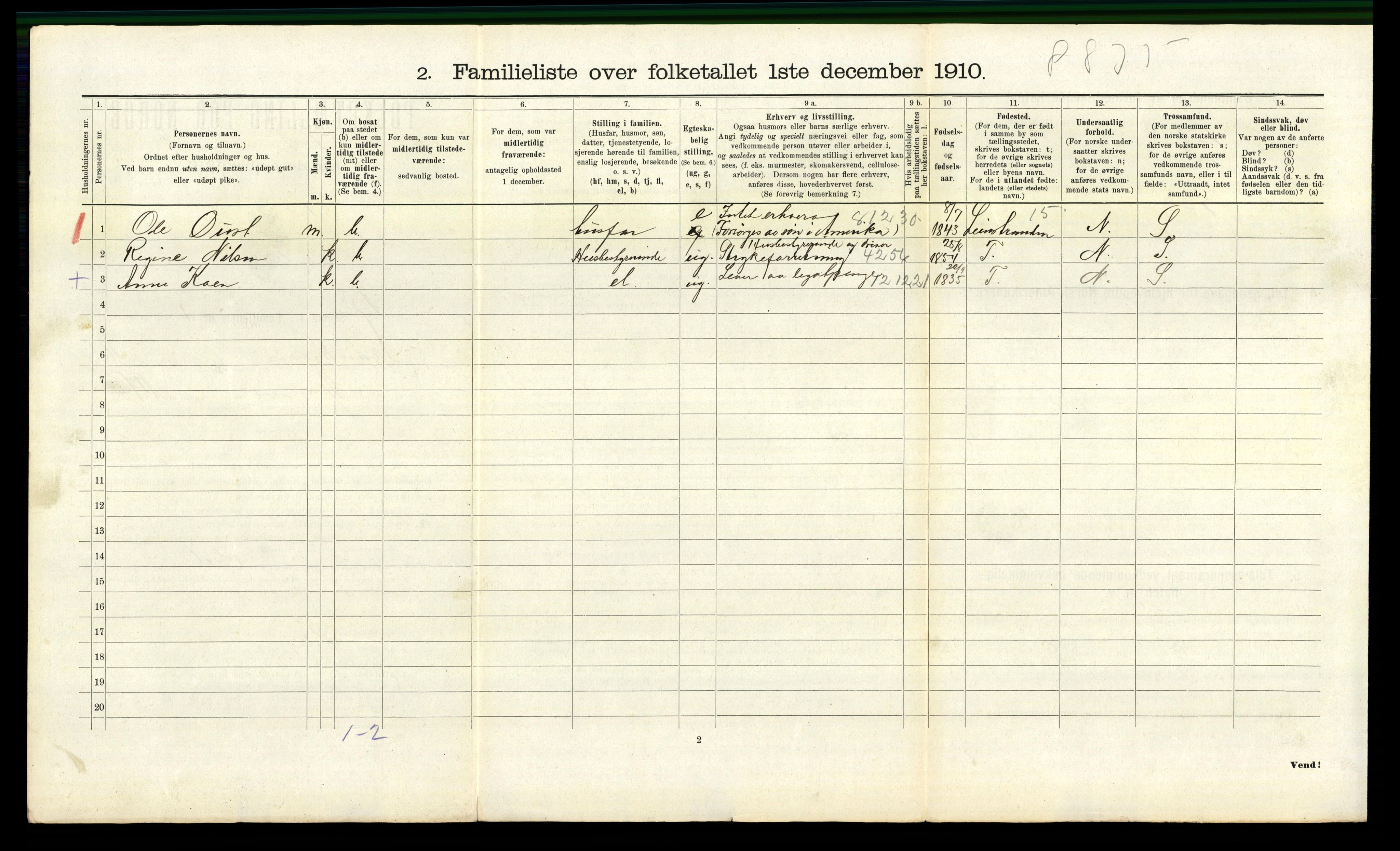 RA, 1910 census for Trondheim, 1910, p. 10700