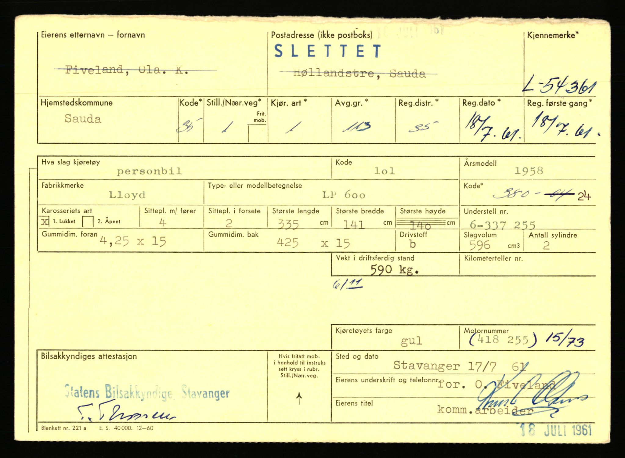 Stavanger trafikkstasjon, AV/SAST-A-101942/0/F/L0054: L-54200 - L-55699, 1930-1971, p. 327