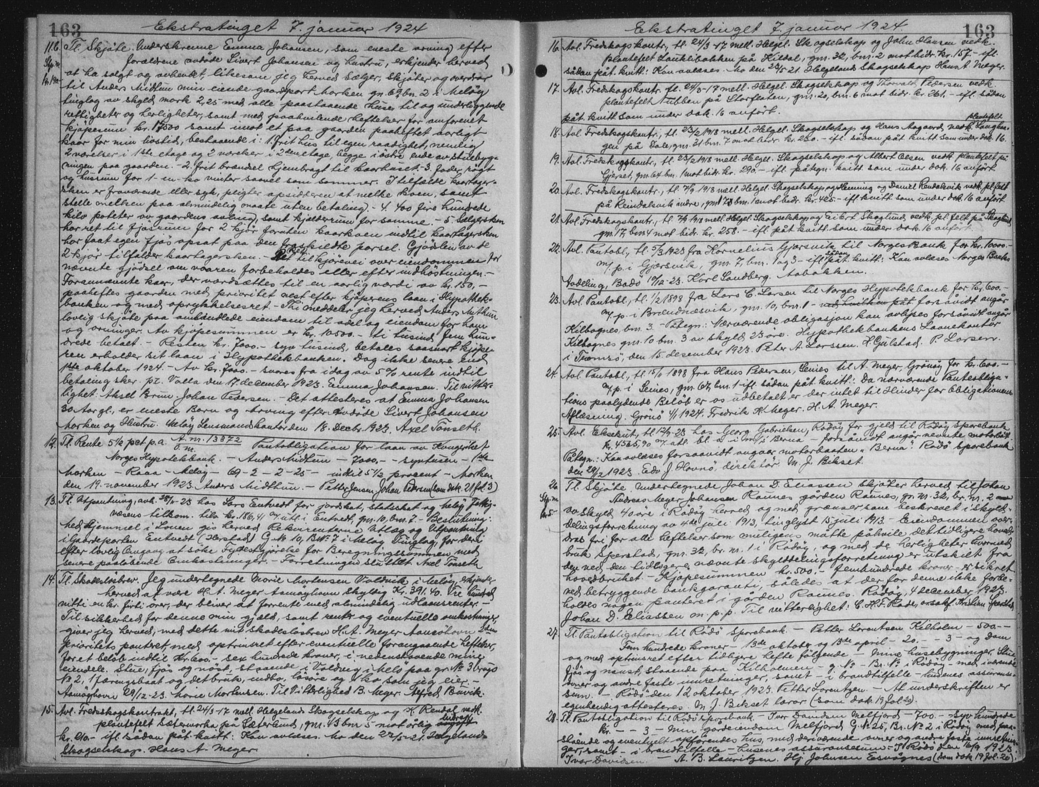 Rana sorenskriveri , AV/SAT-A-1108/1/2/2C/L0018: Mortgage book no. 18, 1923-1928, p. 163, Deed date: 07.01.1924