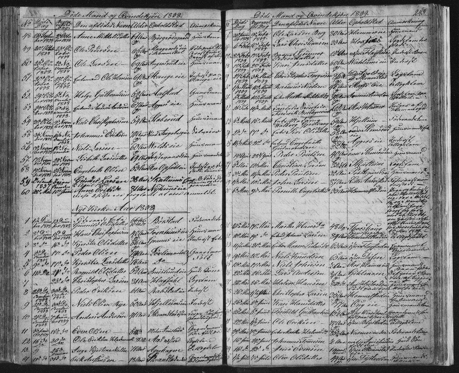 Vang prestekontor, Hedmark, SAH/PREST-008/H/Ha/Hab/L0008: Parish register (copy) no. 8, 1832-1854, p. 243
