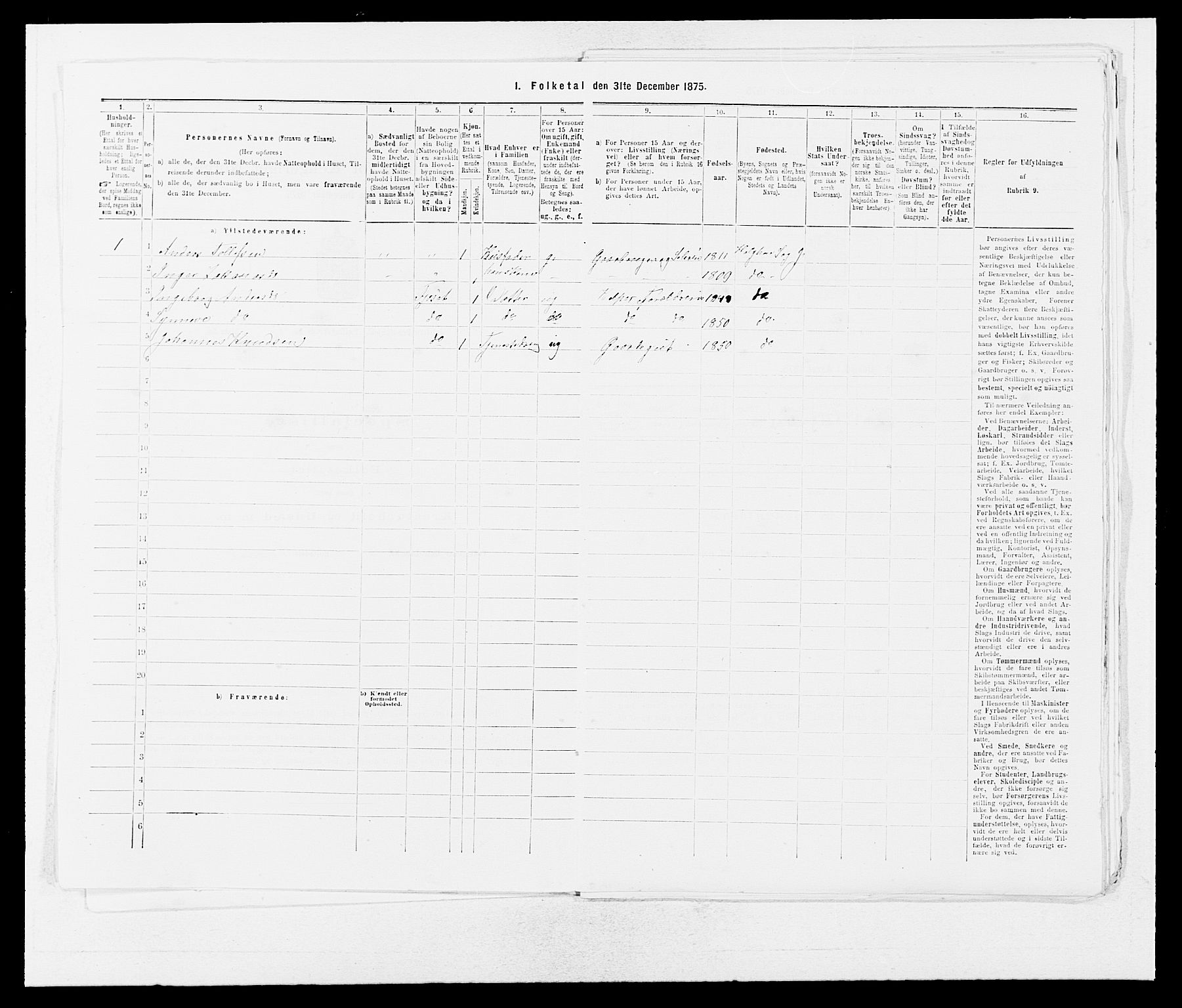 SAB, 1875 census for 1431P Jølster, 1875, p. 88