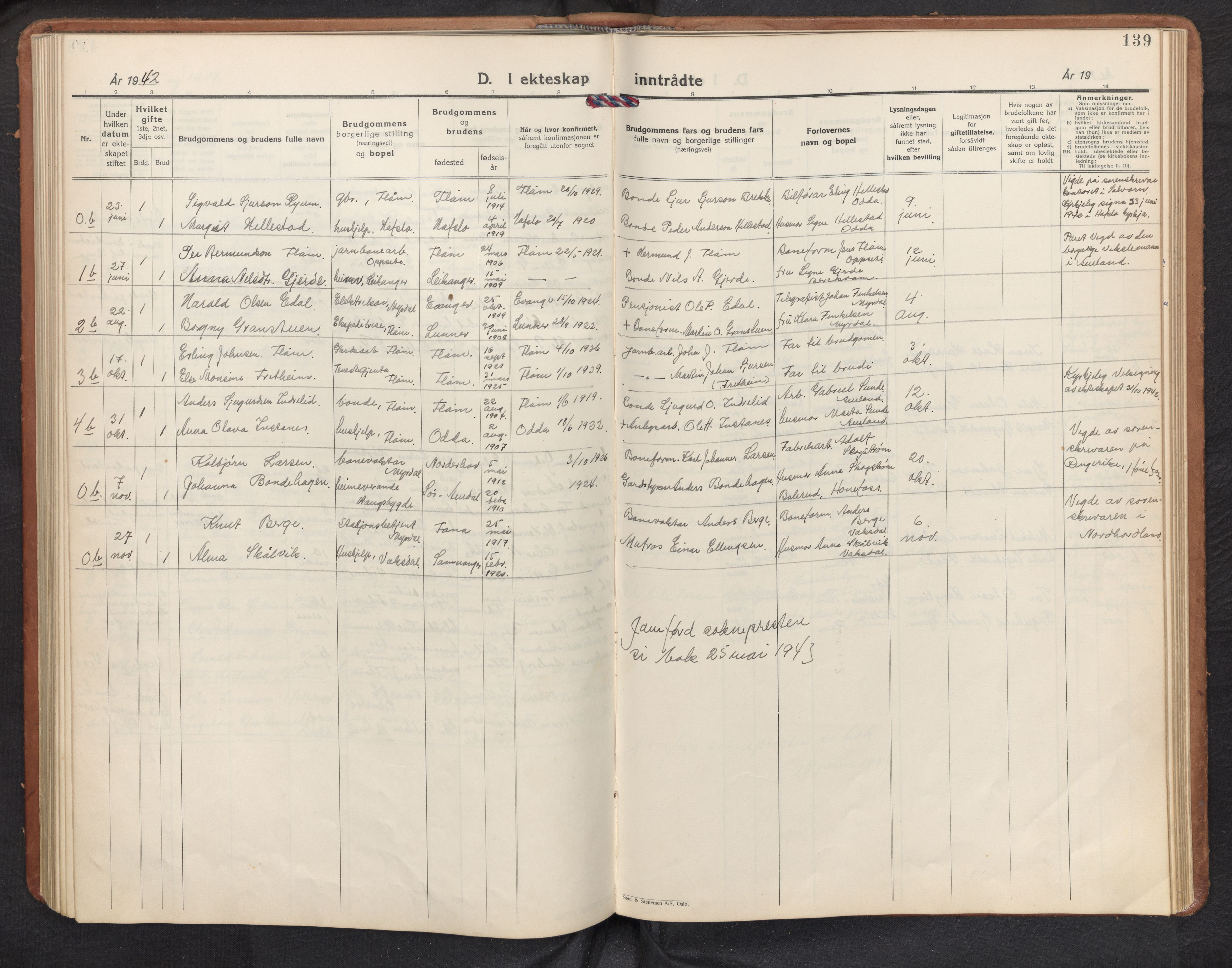 Aurland sokneprestembete, AV/SAB-A-99937/H/Hb/Hbb/L0003: Parish register (copy) no. B 3, 1929-1972, p. 138b-139a