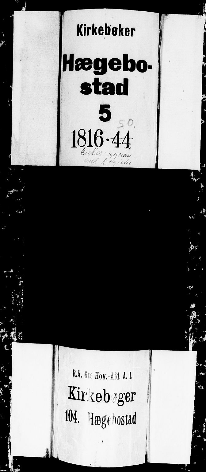 Hægebostad sokneprestkontor, SAK/1111-0024/F/Fb/Fbb/L0001: Parish register (copy) no. B 1, 1816-1850