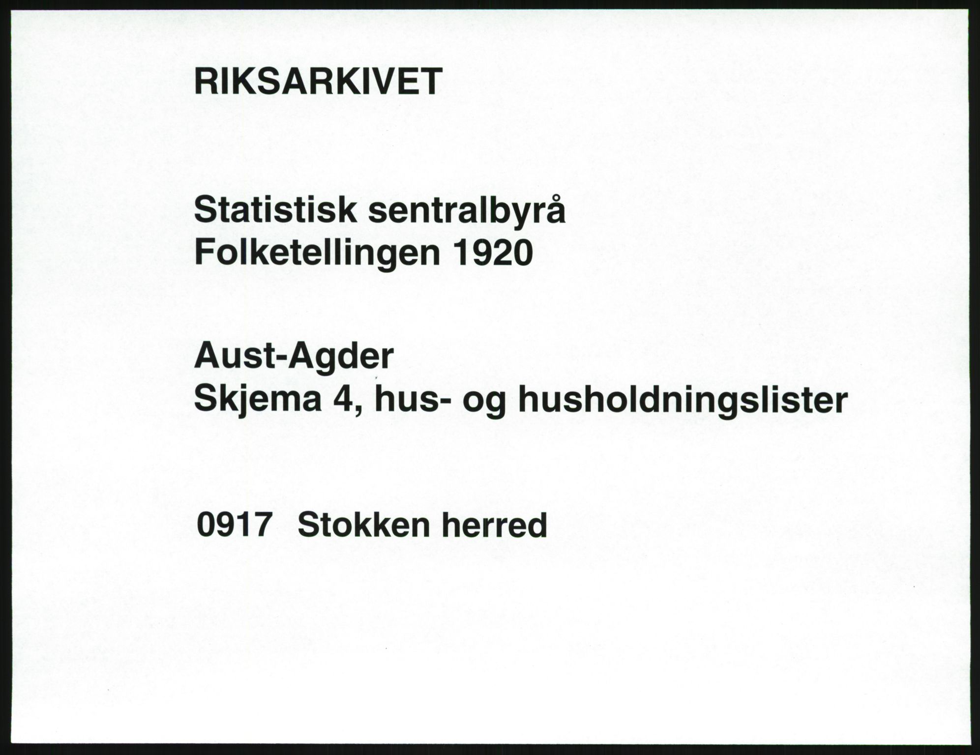 SAK, 1920 census for Stokken, 1920, p. 24