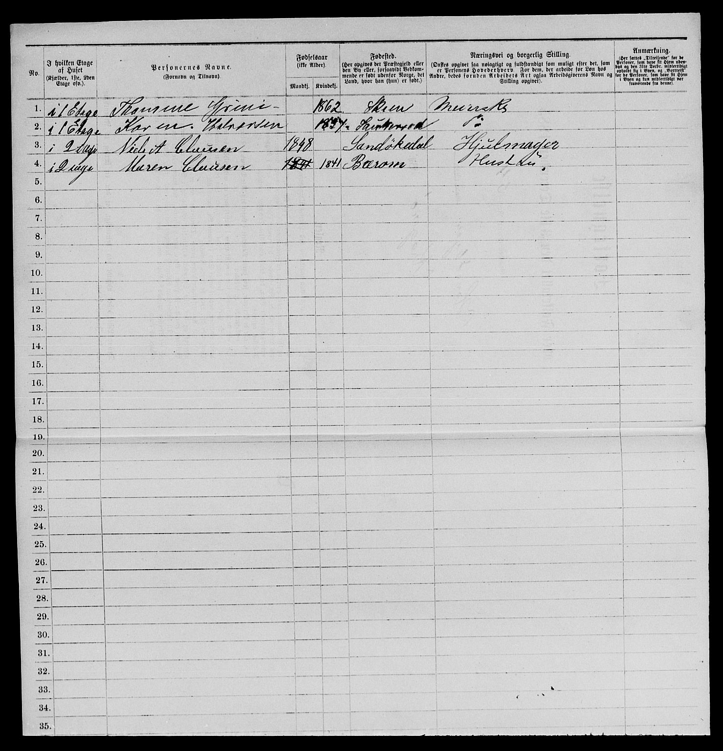 SAKO, 1885 census for 0801 Kragerø, 1885, p. 1131