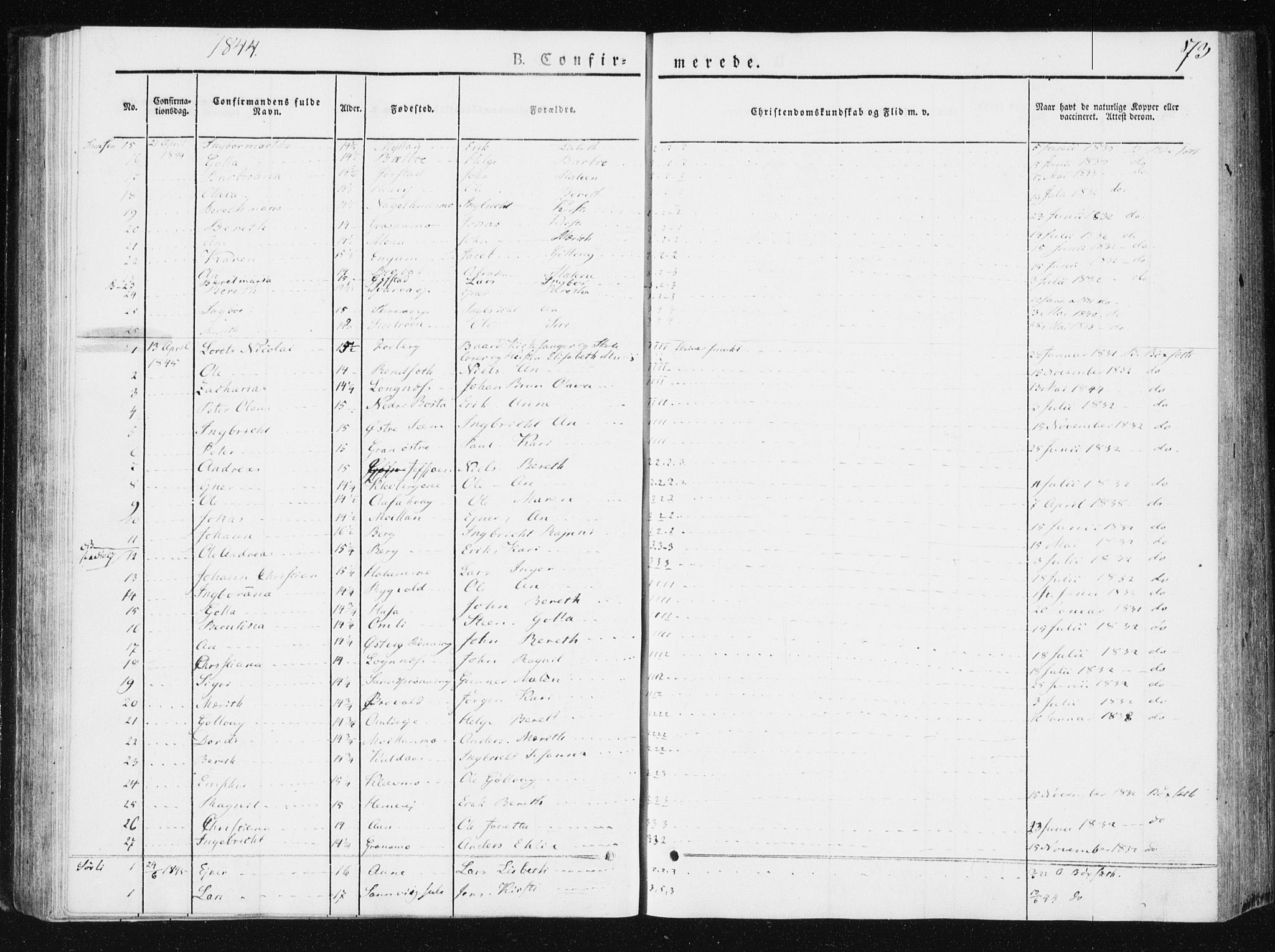 Ministerialprotokoller, klokkerbøker og fødselsregistre - Nord-Trøndelag, SAT/A-1458/749/L0470: Parish register (official) no. 749A04, 1834-1853, p. 73