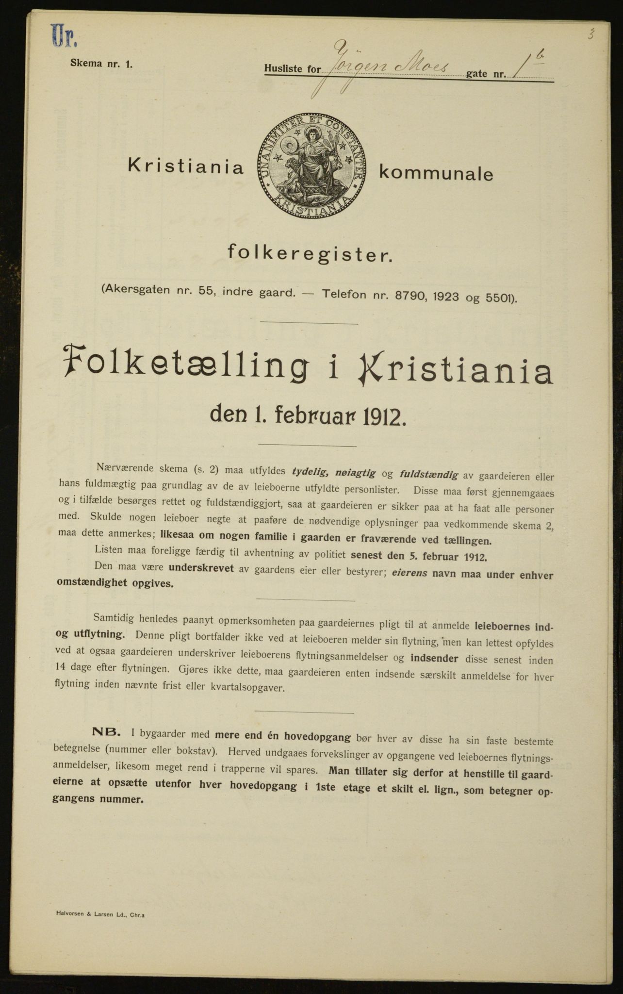 OBA, Municipal Census 1912 for Kristiania, 1912, p. 48018