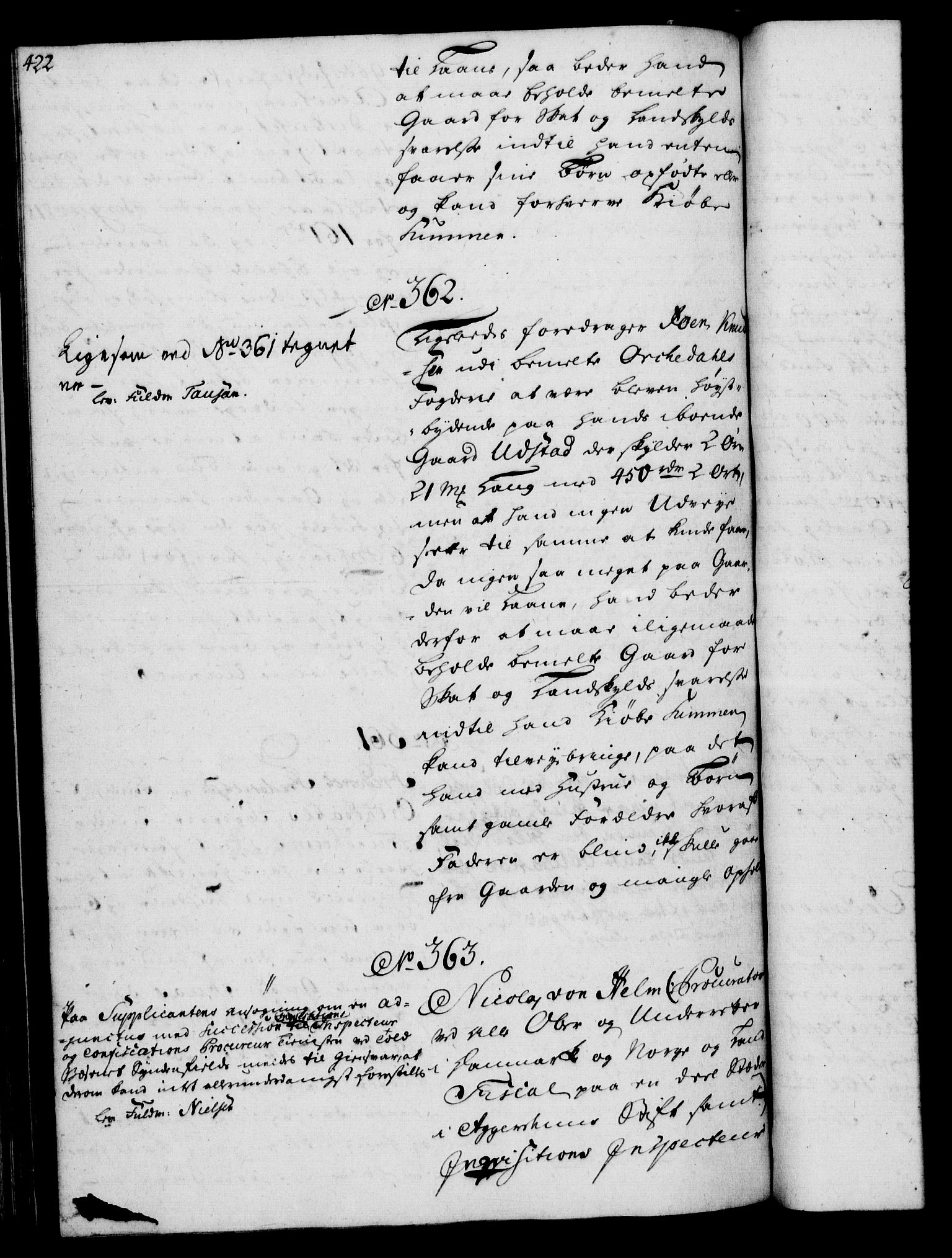 Rentekammeret, Kammerkanselliet, RA/EA-3111/G/Gh/Gha/L0032: Norsk ekstraktmemorialprotokoll (merket RK 53.77), 1753-1755, p. 422
