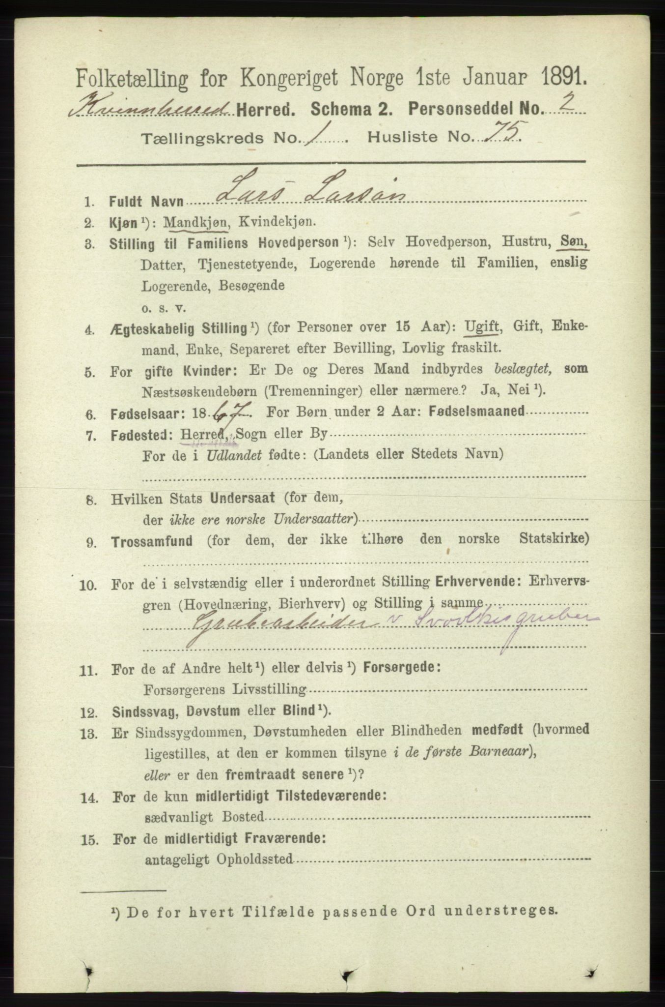 RA, 1891 census for 1224 Kvinnherad, 1891, p. 580