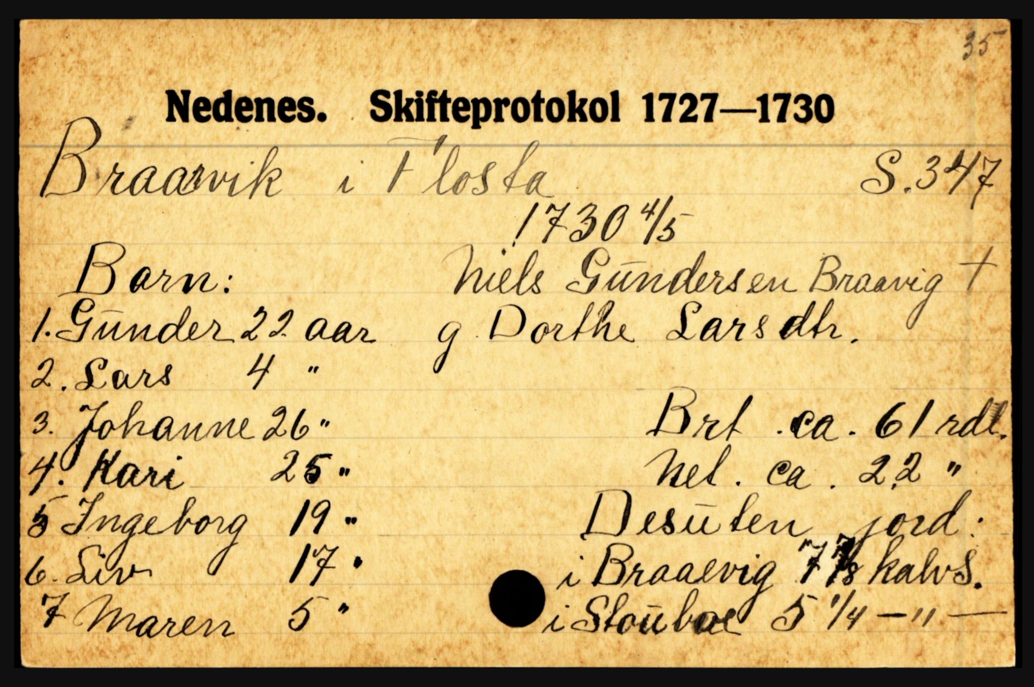 Nedenes sorenskriveri før 1824, AV/SAK-1221-0007/H, p. 4459