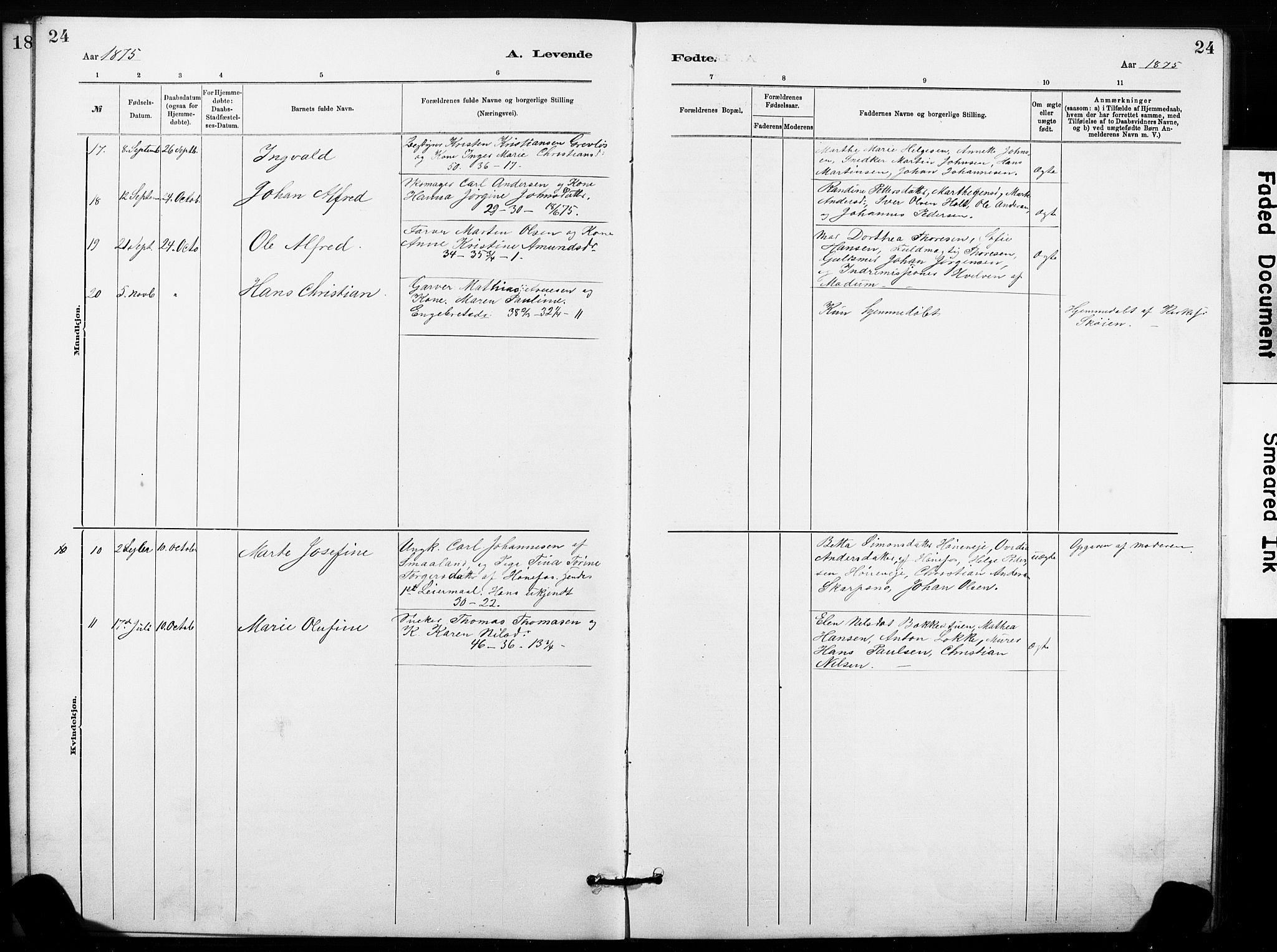 Hønefoss kirkebøker, AV/SAKO-A-609/G/Ga/L0001: Parish register (copy) no. 1, 1870-1887, p. 24