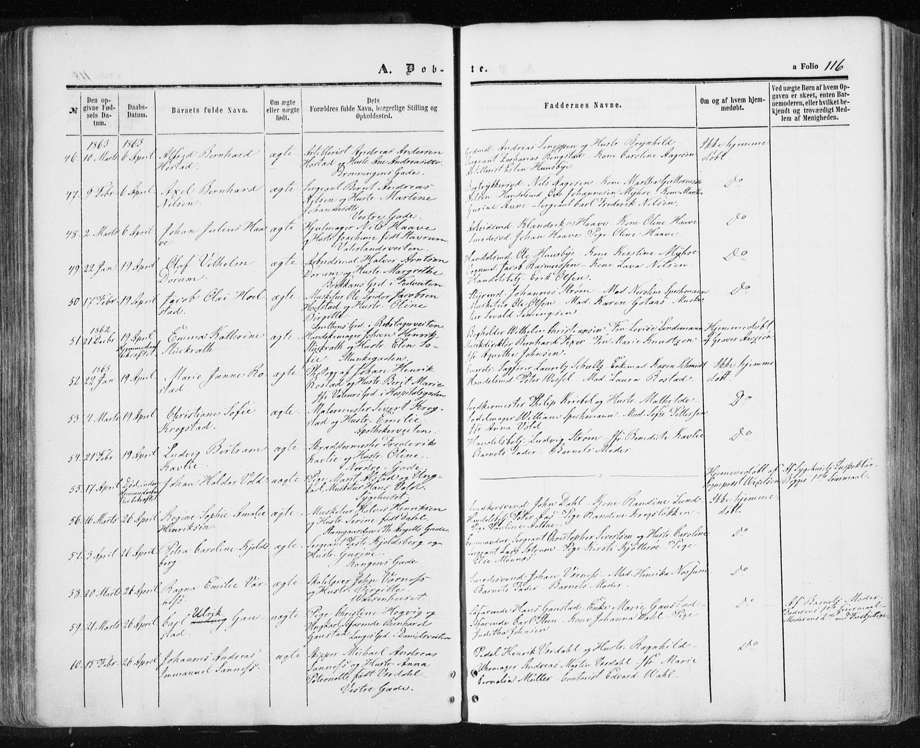 Ministerialprotokoller, klokkerbøker og fødselsregistre - Sør-Trøndelag, SAT/A-1456/601/L0053: Parish register (official) no. 601A21, 1857-1865, p. 116
