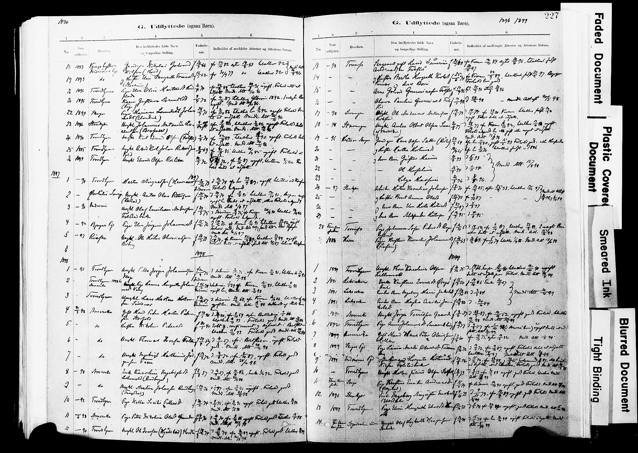 Ministerialprotokoller, klokkerbøker og fødselsregistre - Nord-Trøndelag, SAT/A-1458/744/L0420: Parish register (official) no. 744A04, 1882-1904, p. 227