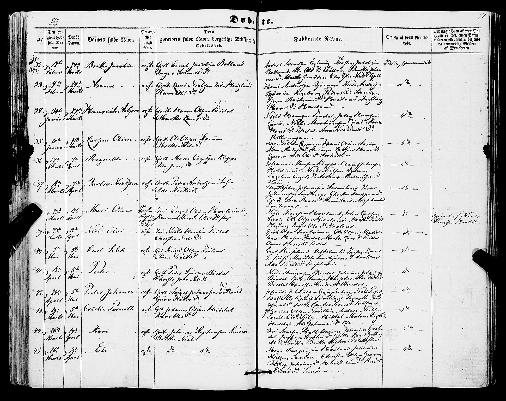 Os sokneprestembete, SAB/A-99929: Parish register (official) no. A 17, 1860-1873, p. 71