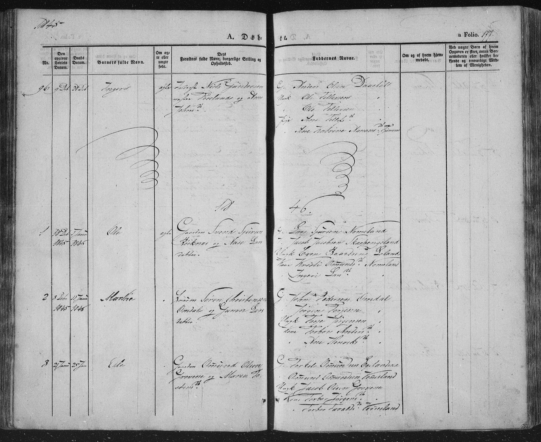 Vennesla sokneprestkontor, AV/SAK-1111-0045/Fa/Fac/L0004: Parish register (official) no. A 4, 1834-1855, p. 177