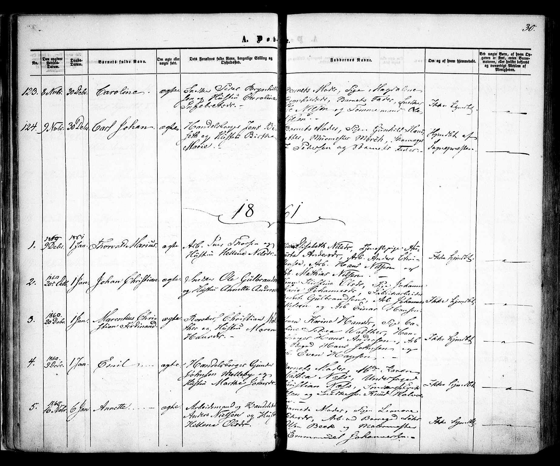 Sarpsborg prestekontor Kirkebøker, SAO/A-2006/F/Fa/L0001: Parish register (official) no. 1, 1859-1868, p. 30