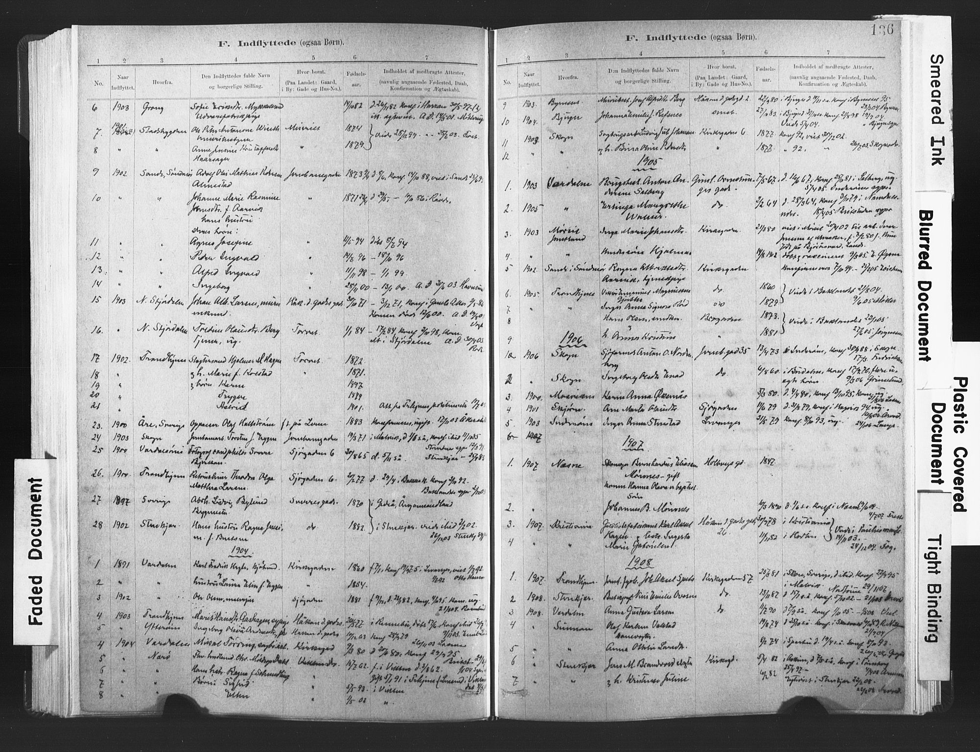 Ministerialprotokoller, klokkerbøker og fødselsregistre - Nord-Trøndelag, SAT/A-1458/720/L0189: Parish register (official) no. 720A05, 1880-1911, p. 136