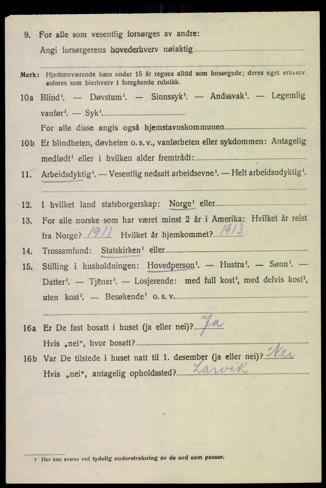 SAK, 1920 census for Stokken, 1920, p. 1975