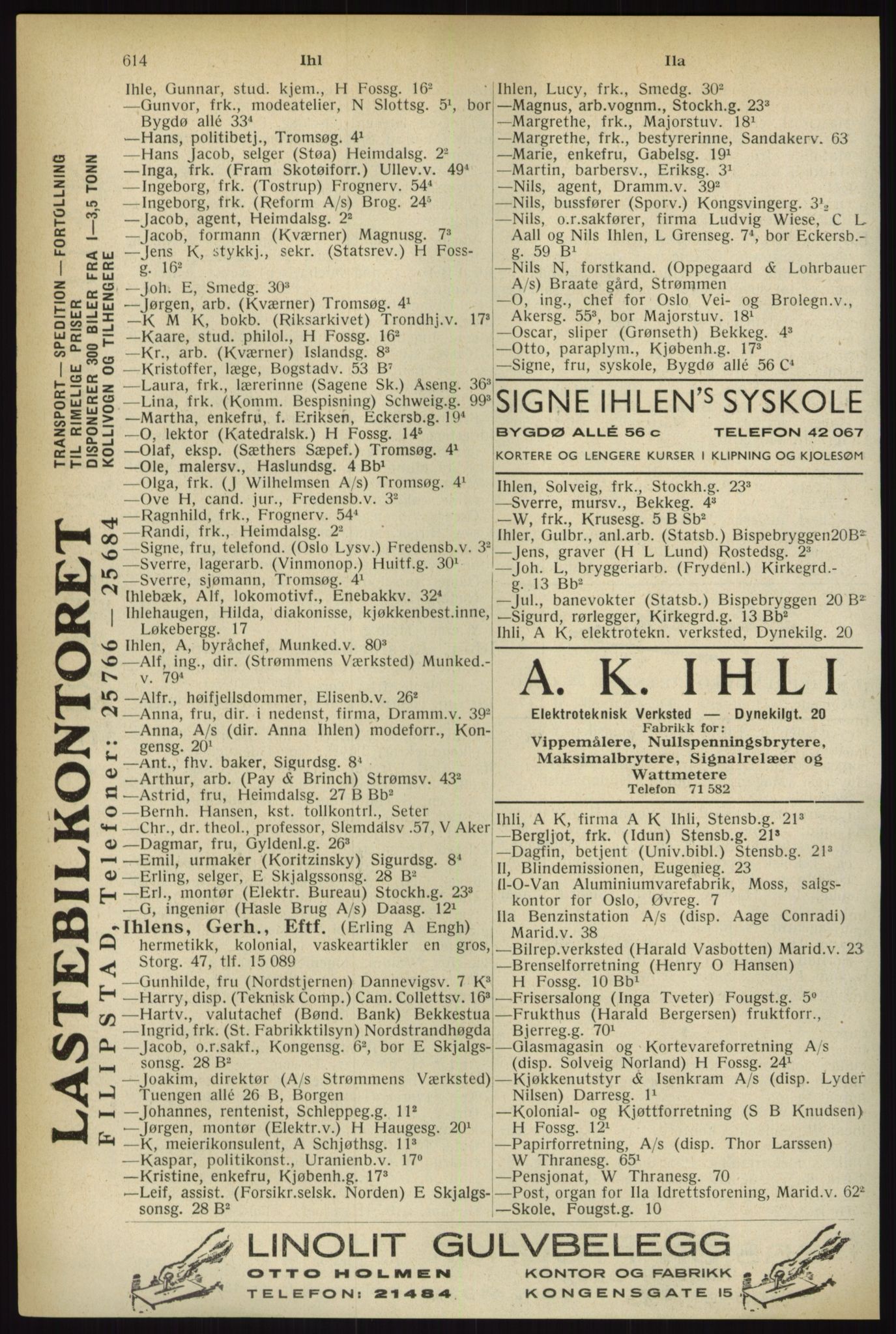 Kristiania/Oslo adressebok, PUBL/-, 1933, p. 614